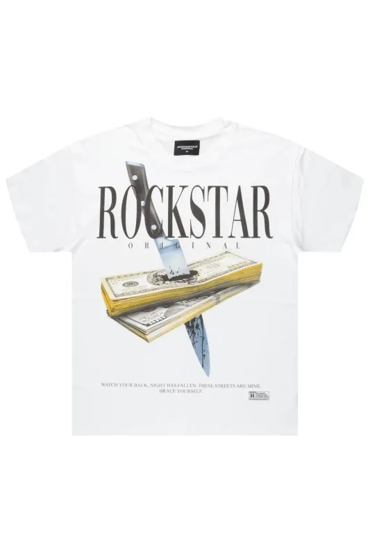 Datenyte White Oversized Graphic T-Shirt sold by Rockstar Original