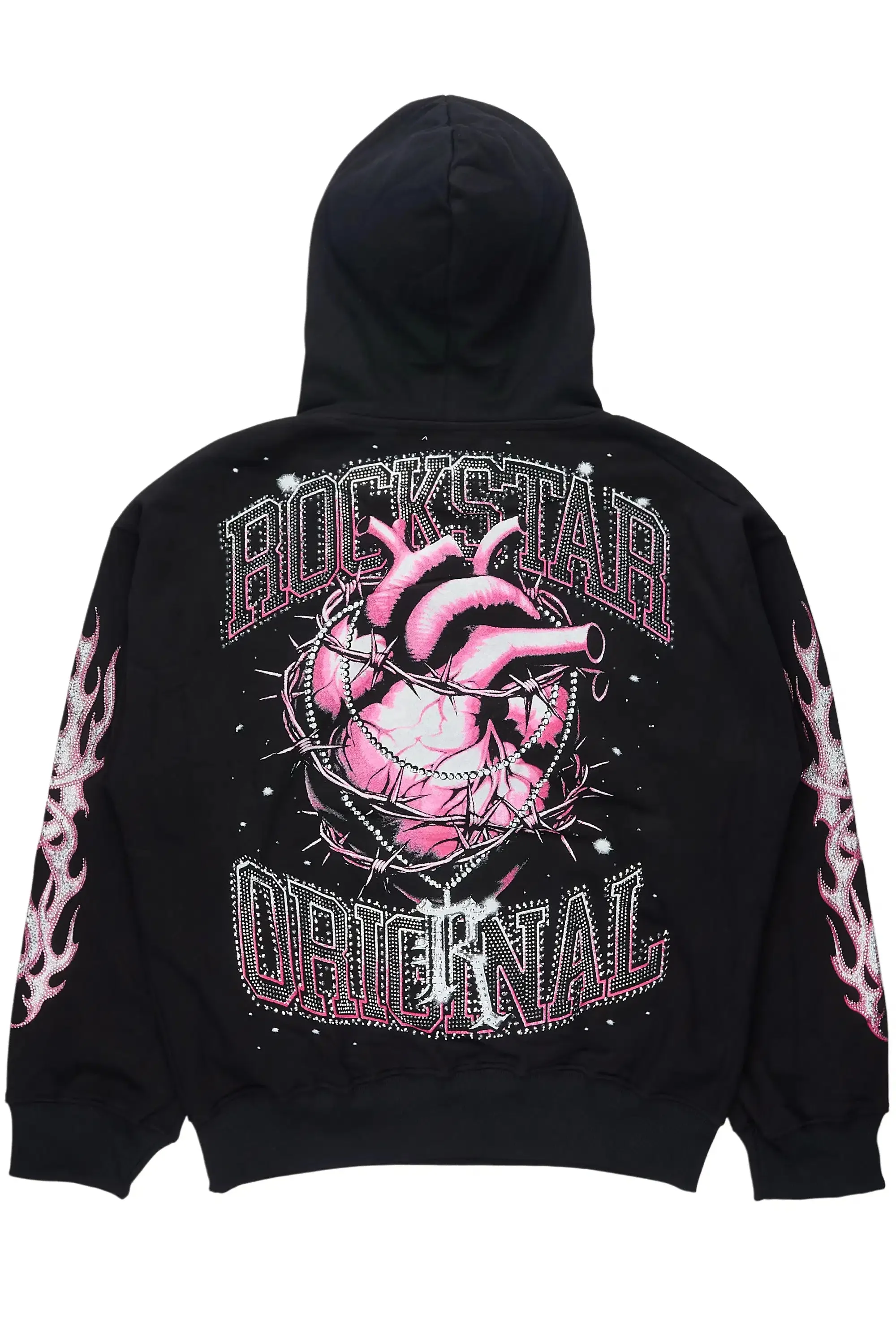 Simone Black/Pink Rhinestone Hoodie sold by Rockstar Original product image thumbnail 3
