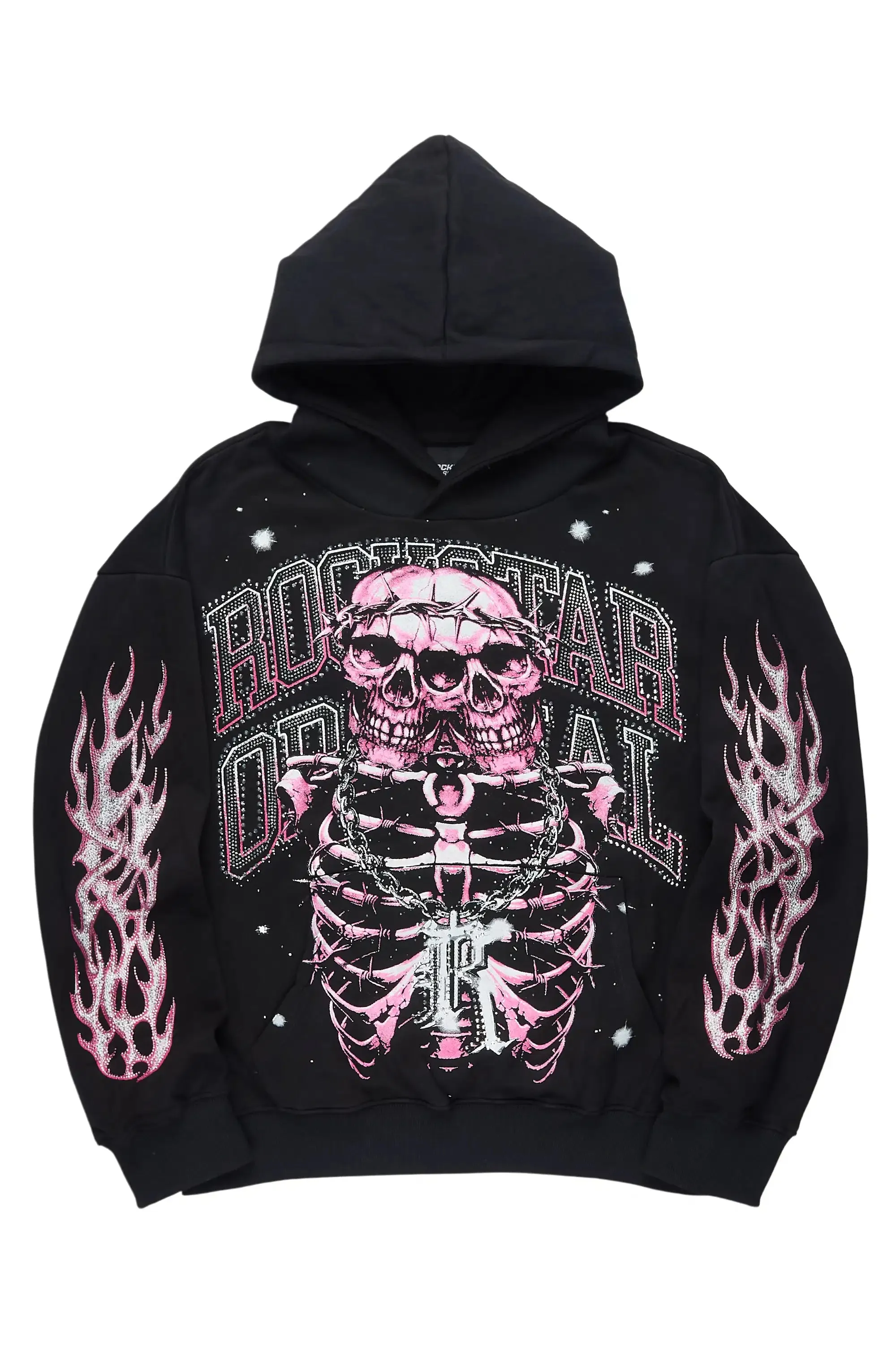 Simone Black/Pink Rhinestone Hoodie sold by Rockstar Original