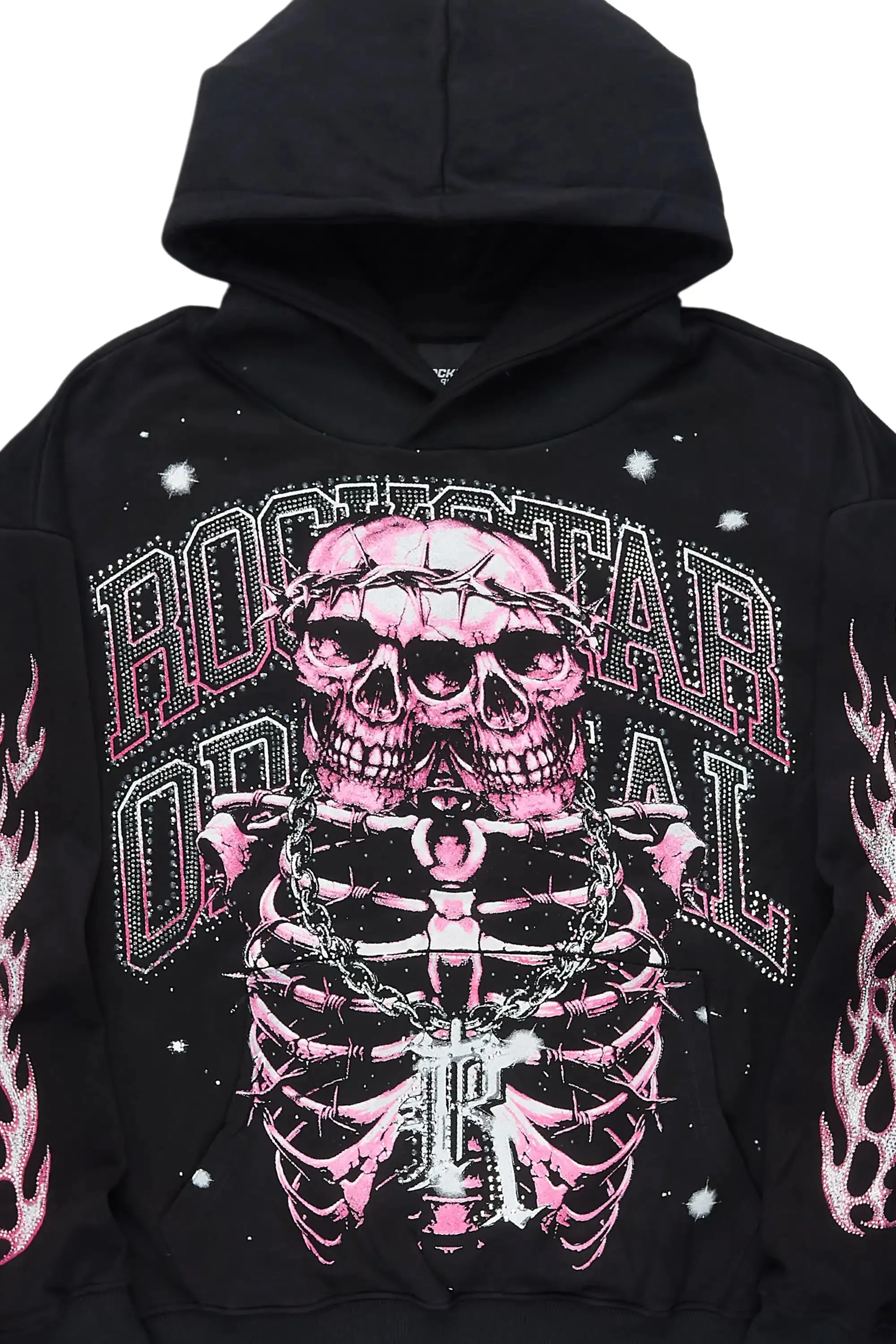 Simone Black/Pink Rhinestone Hoodie sold by Rockstar Original product image thumbnail 2