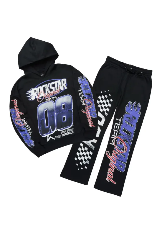 Flash Black/Multi Hoodie/Baggy Pant Track Set sold by Rockstar Original