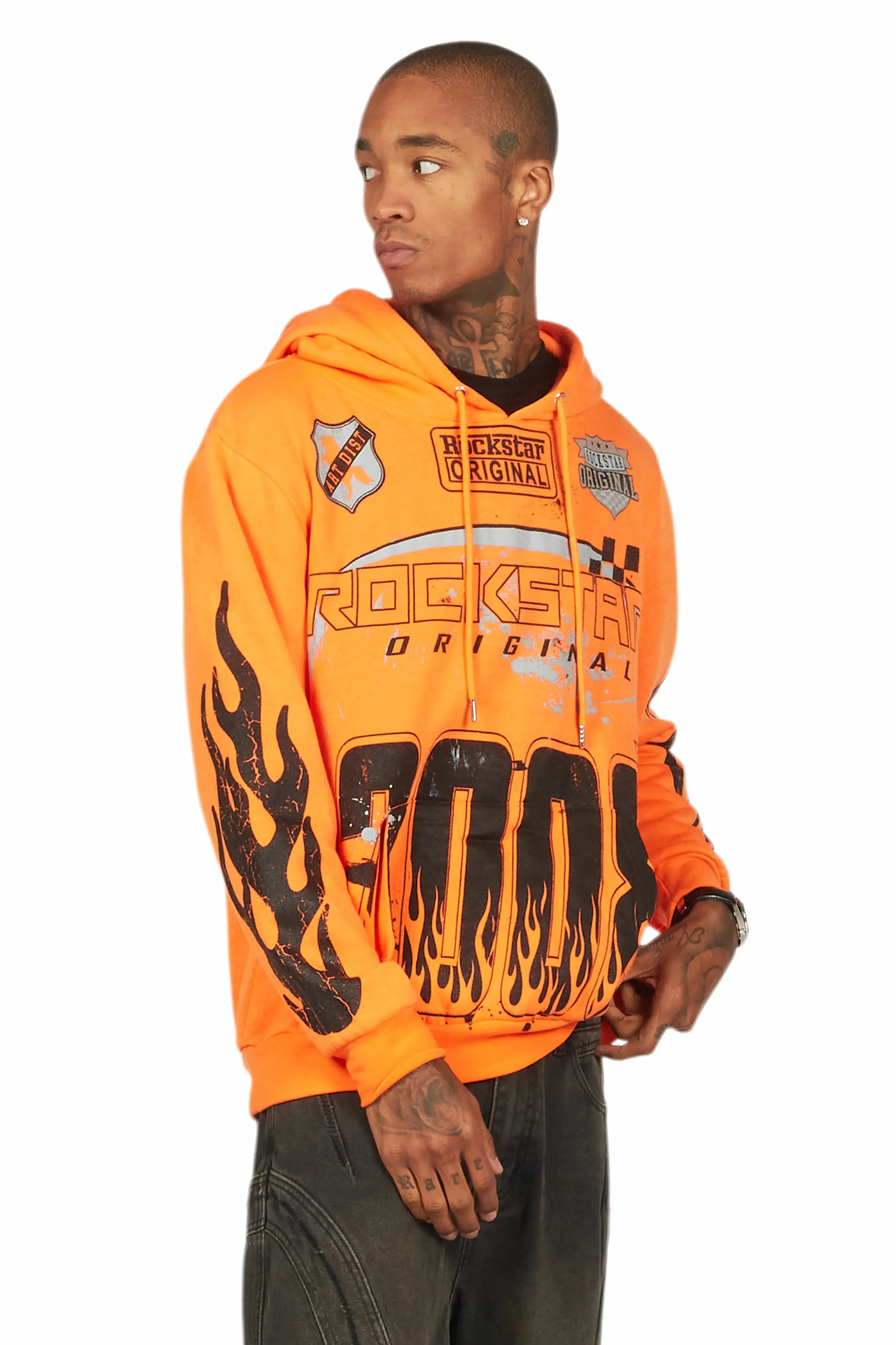 Amos Orange Graphic Relaxed Hoodie sold by Rockstar Original product image thumbnail 4
