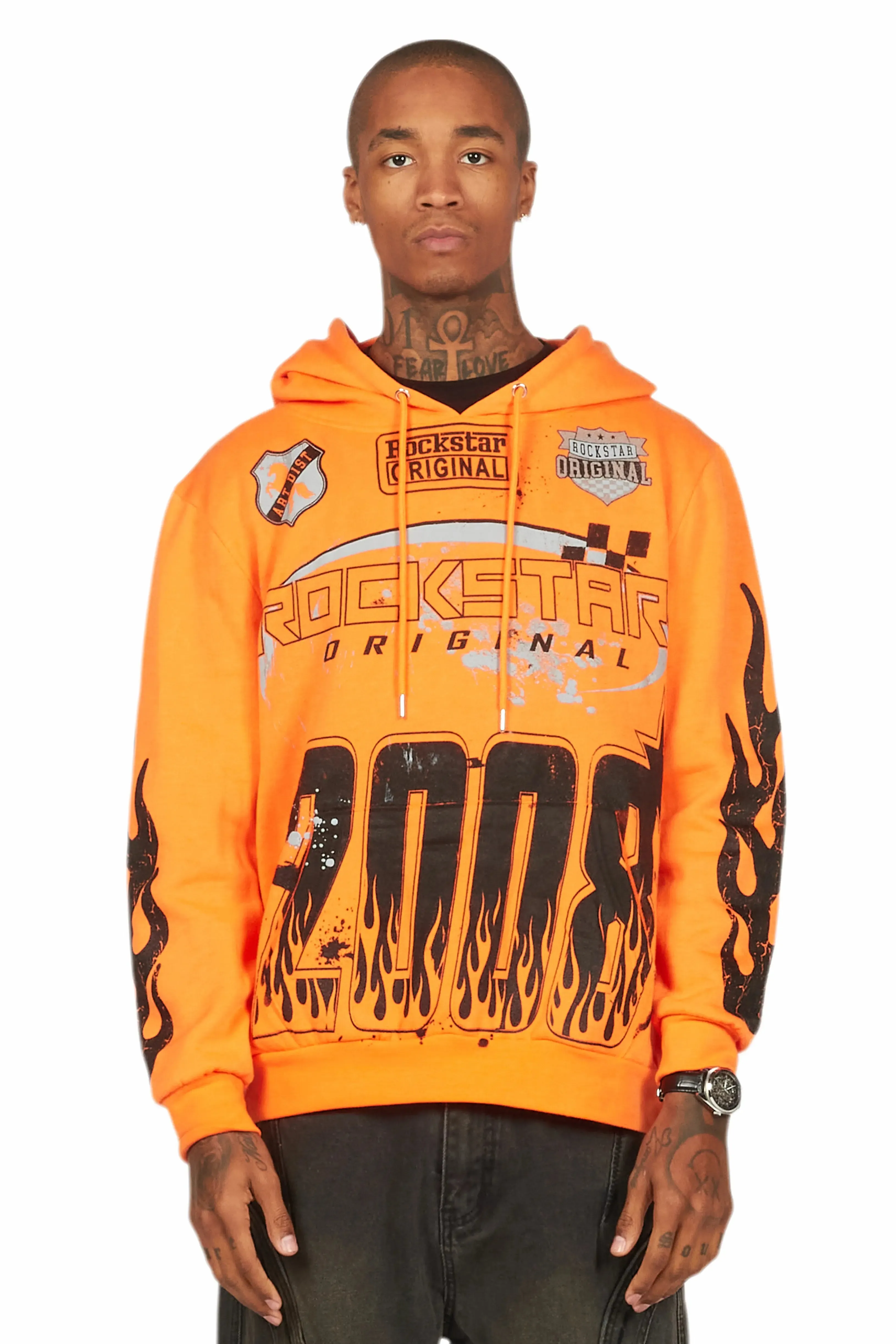Amos Orange Graphic Relaxed Hoodie sold by Rockstar Original product image thumbnail 2