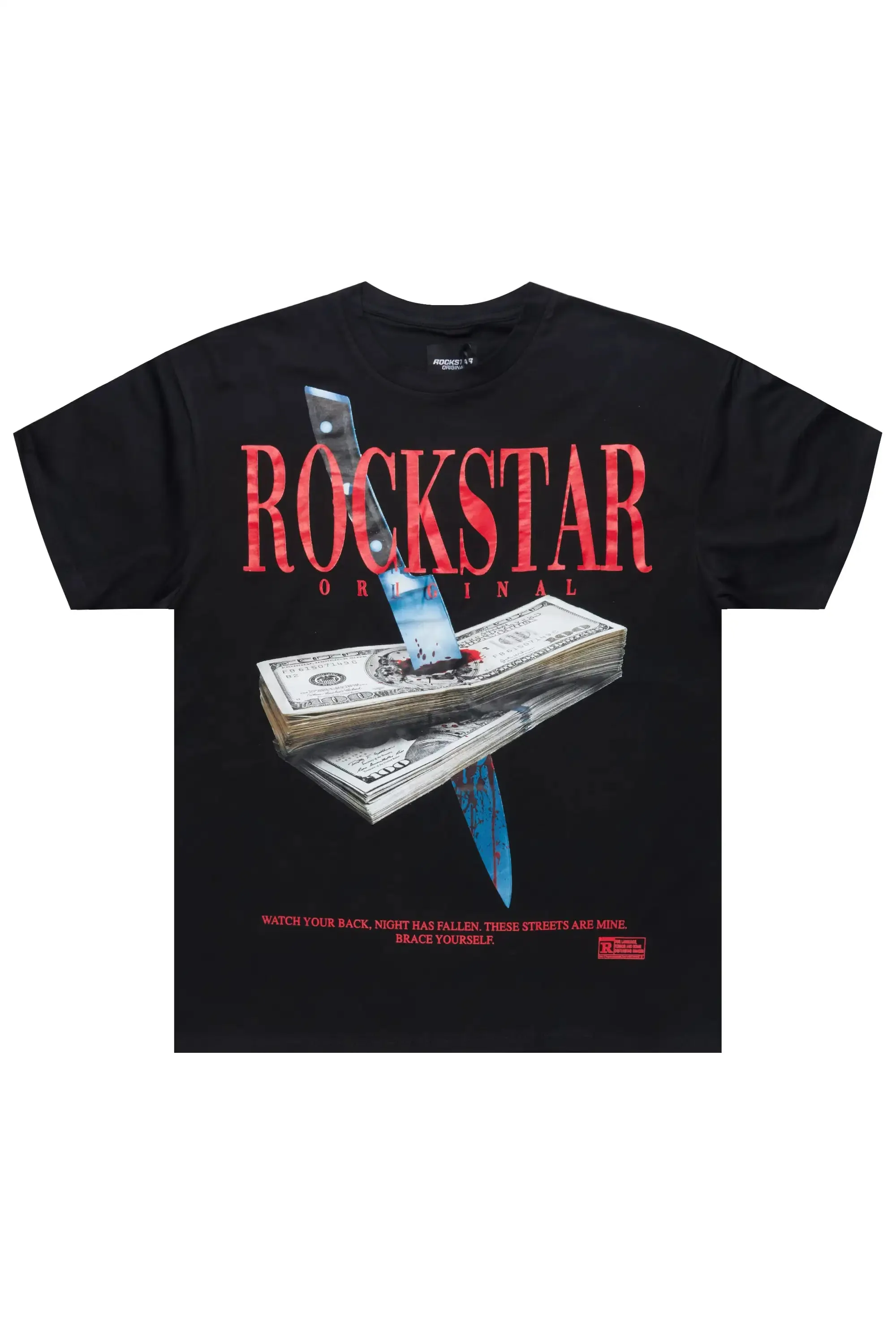Datenyte Black Oversized Graphic T-Shirt sold by Rockstar Original