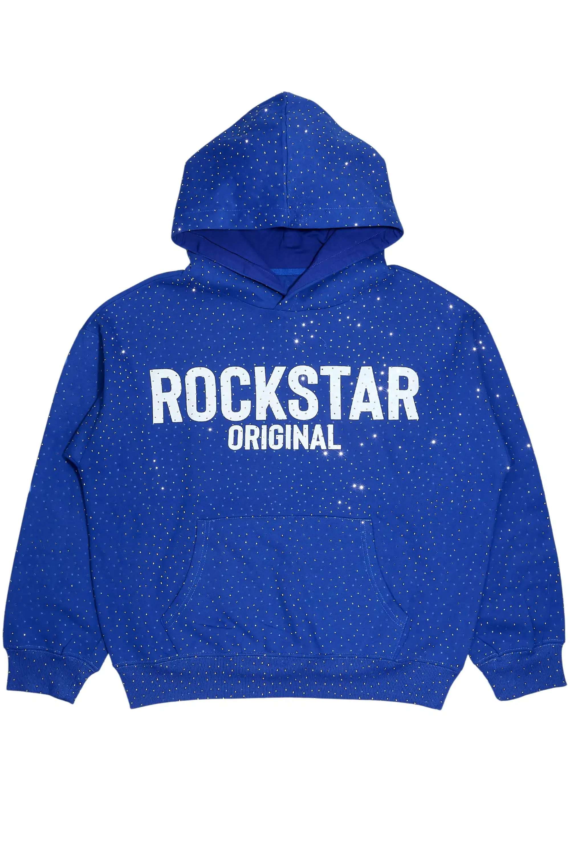 Crystiq Royal/White Rhinestone Oversized Hoodie sold by Rockstar Original
