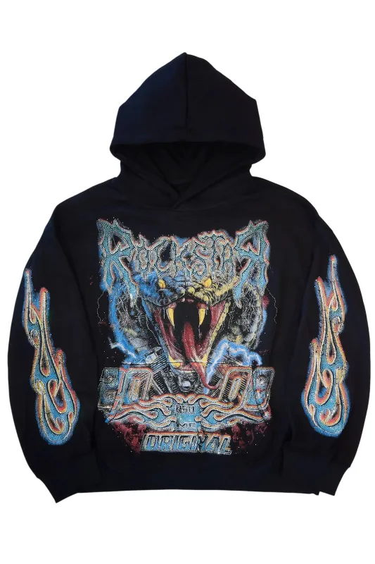Markeyta Black Rhinestone Hoodie sold by Rockstar Original
