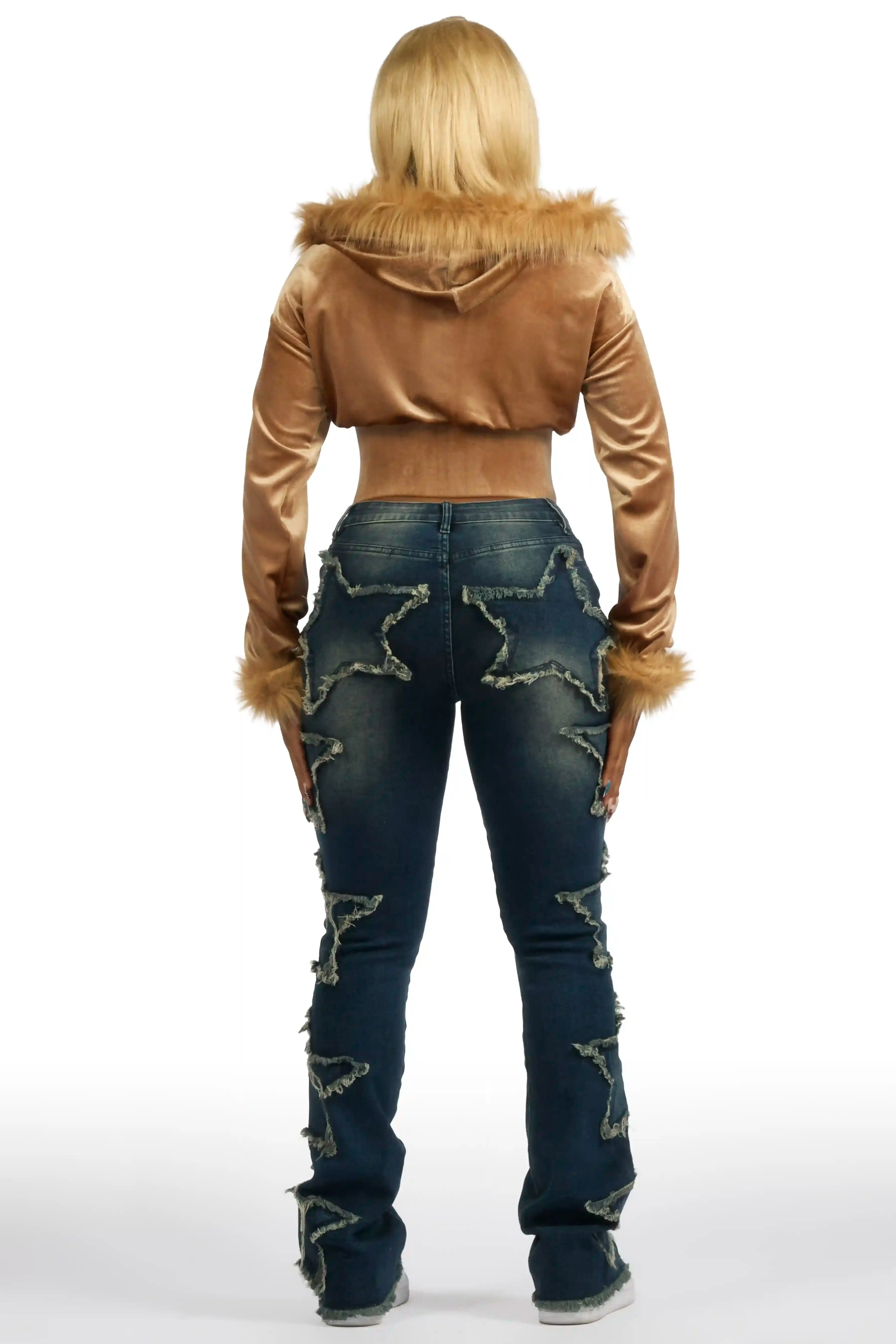 Sinayah Dark Wash Stacked Flare Jean sold by Rockstar Original product image thumbnail 5