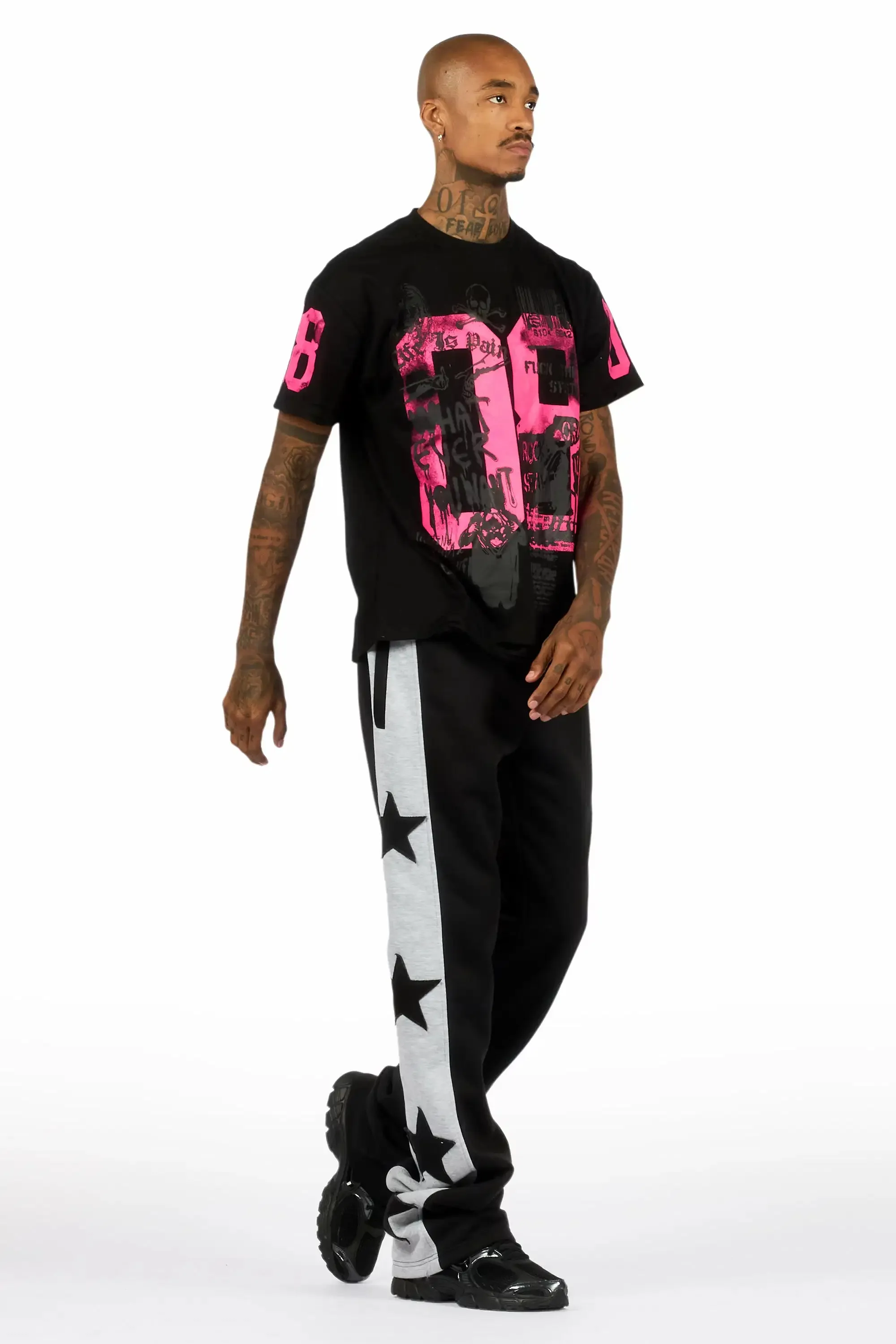 Geza Black Baggy Stacked Pant sold by Rockstar Original product image thumbnail 4