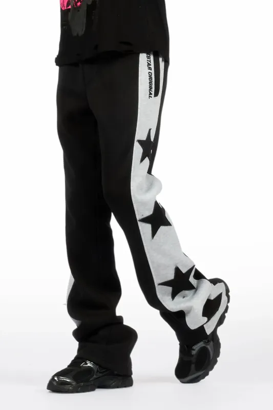 Geza Black Baggy Stacked Pant sold by Rockstar Original