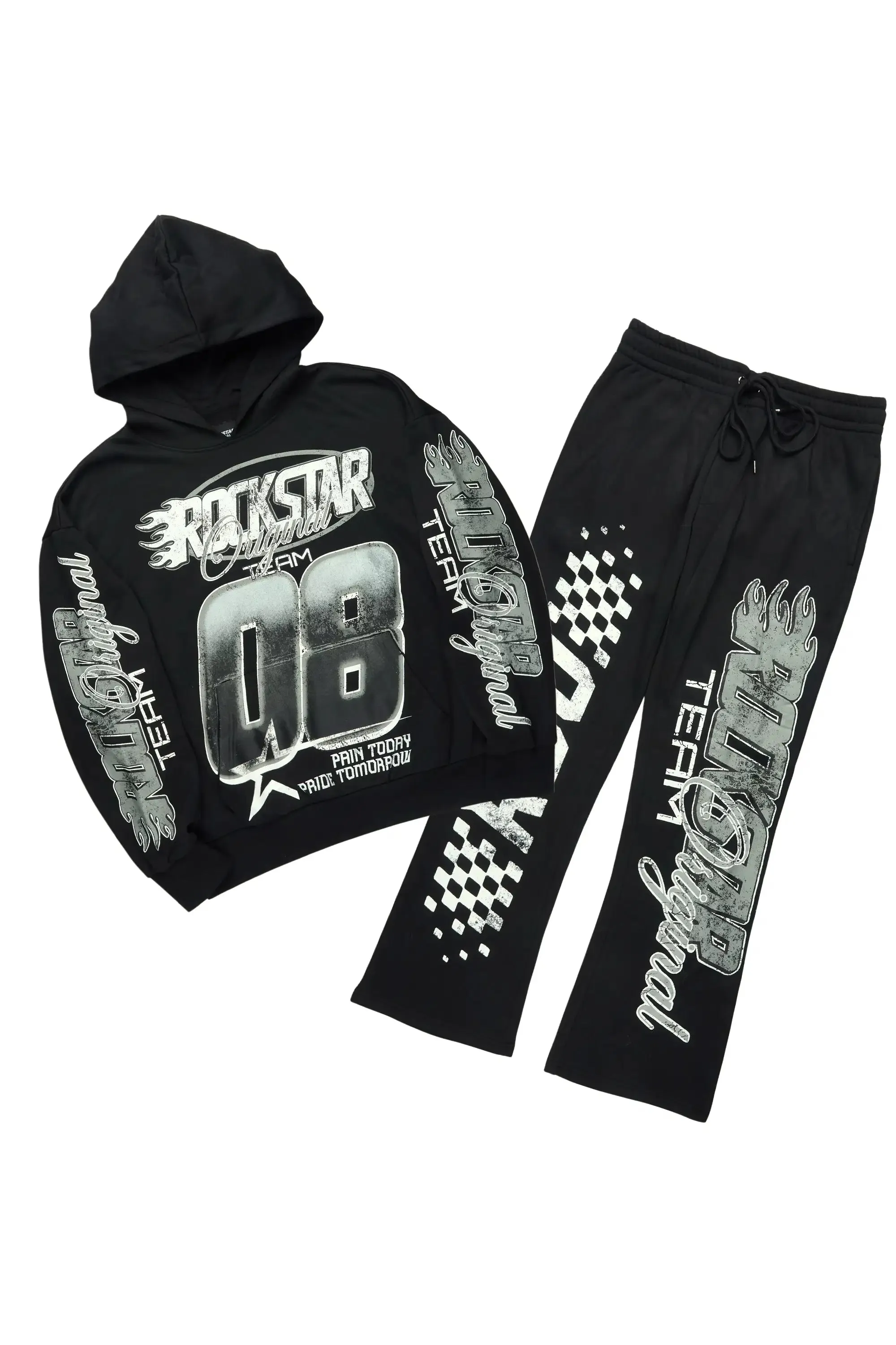 Flash Black Hoodie/Baggy Pant Track Set sold by Rockstar Original