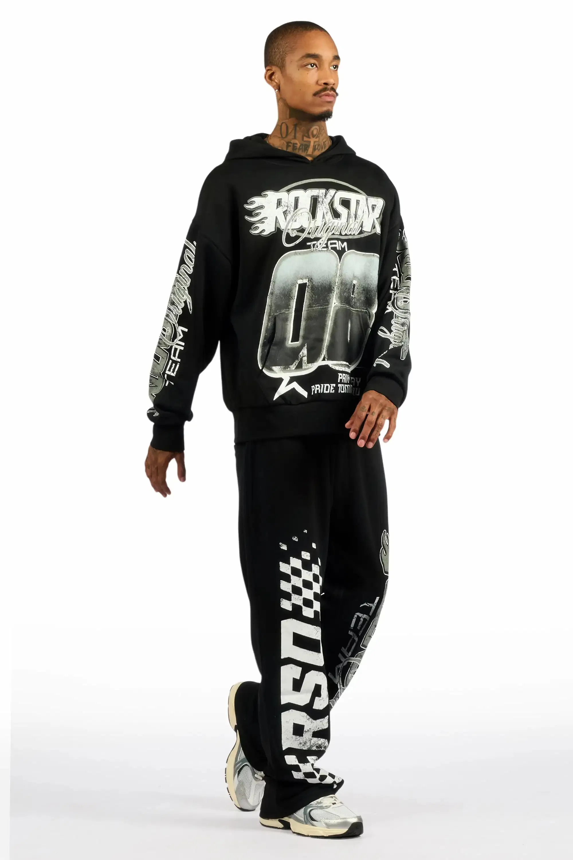 Flash Black Hoodie/Baggy Pant Track Set sold by Rockstar Original product image thumbnail 4