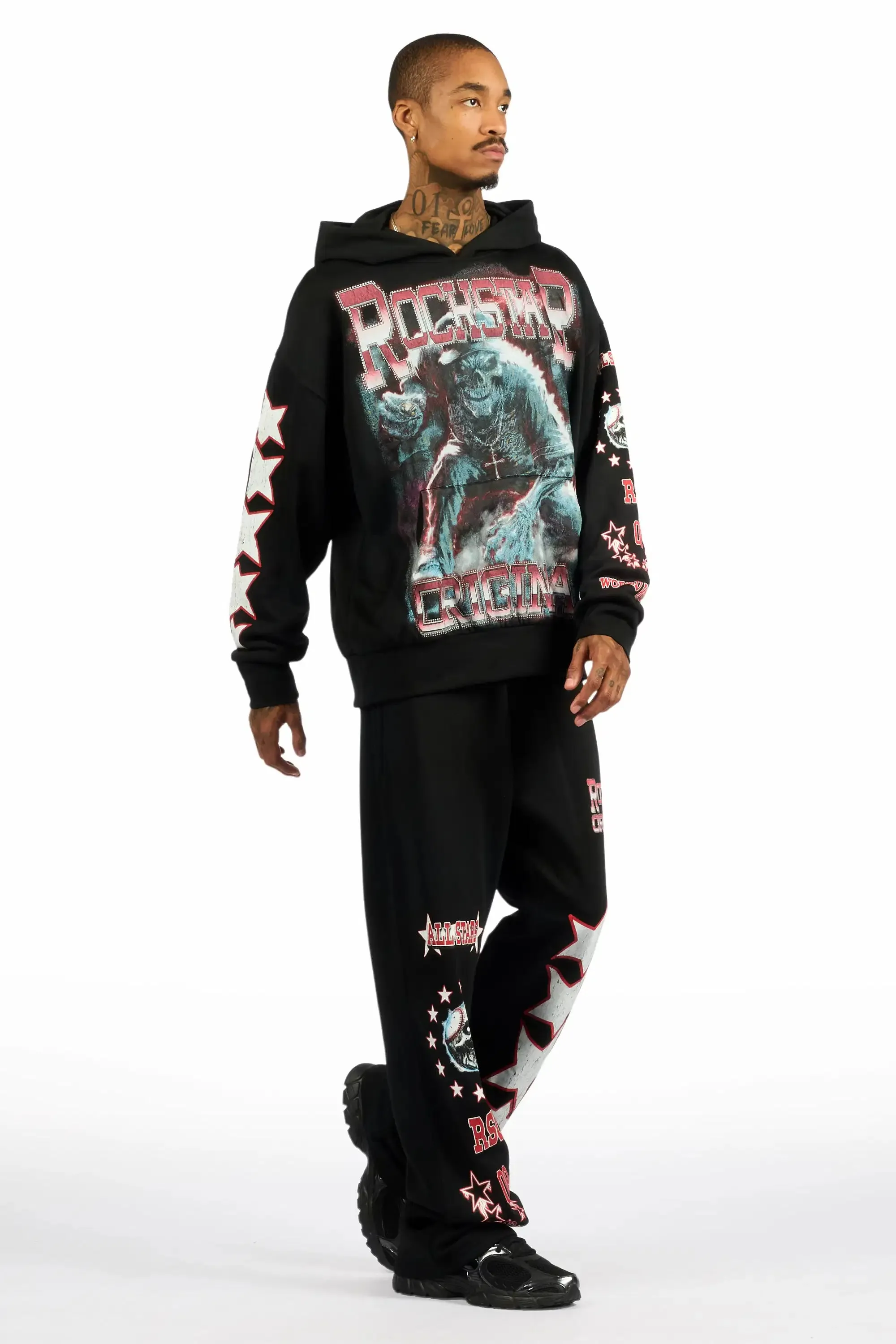 Marxe Black Hoodie/Baggy Pant Track Set sold by Rockstar Original product image thumbnail 3