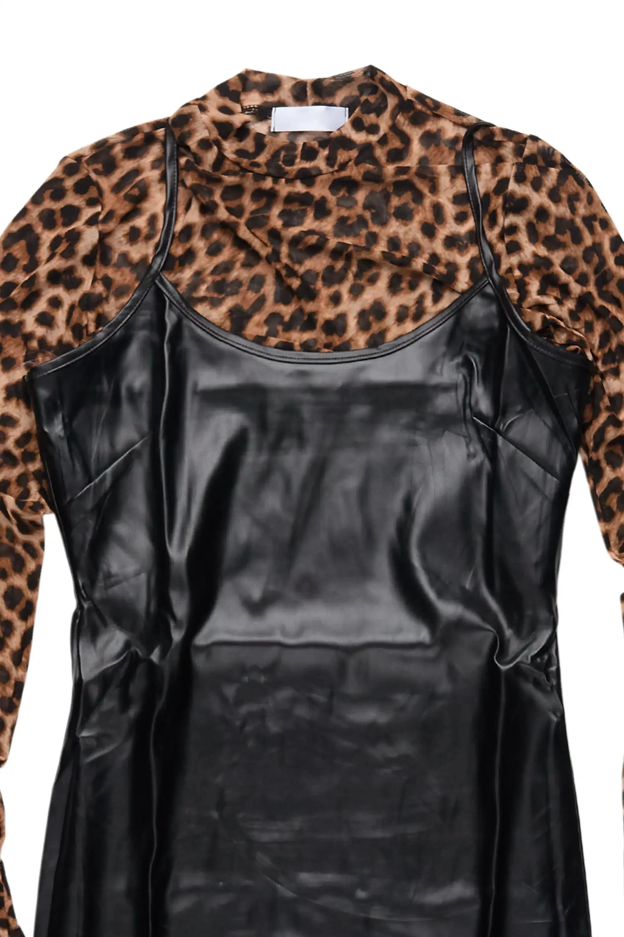 Chanti Black/Cheetah Long Sleeve Mini Dress sold by Rockstar Original product image thumbnail 2