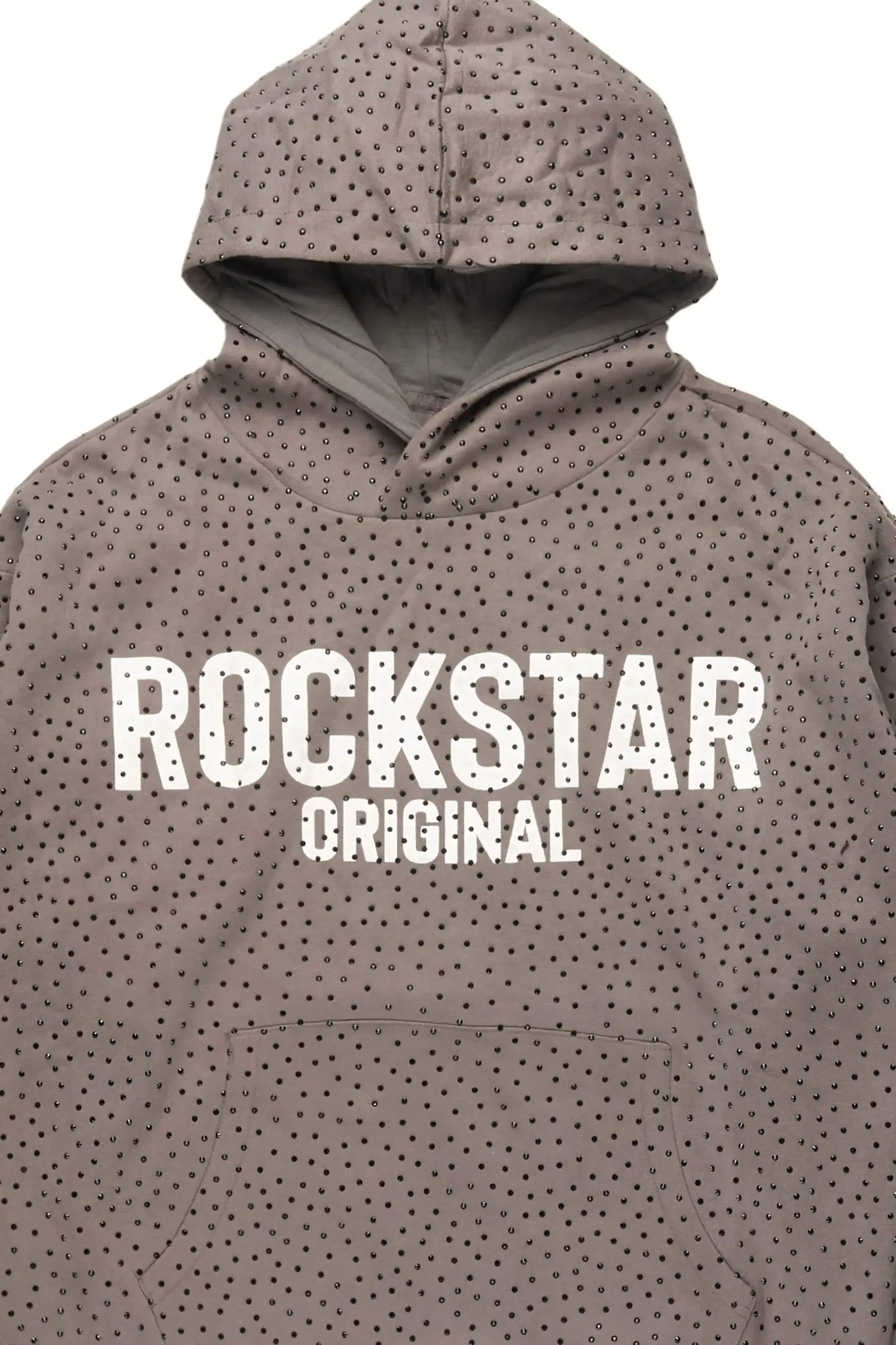 Crystiqa Charcoal/White Rhinestone Hoodie sold by Rockstar Original product image thumbnail 2