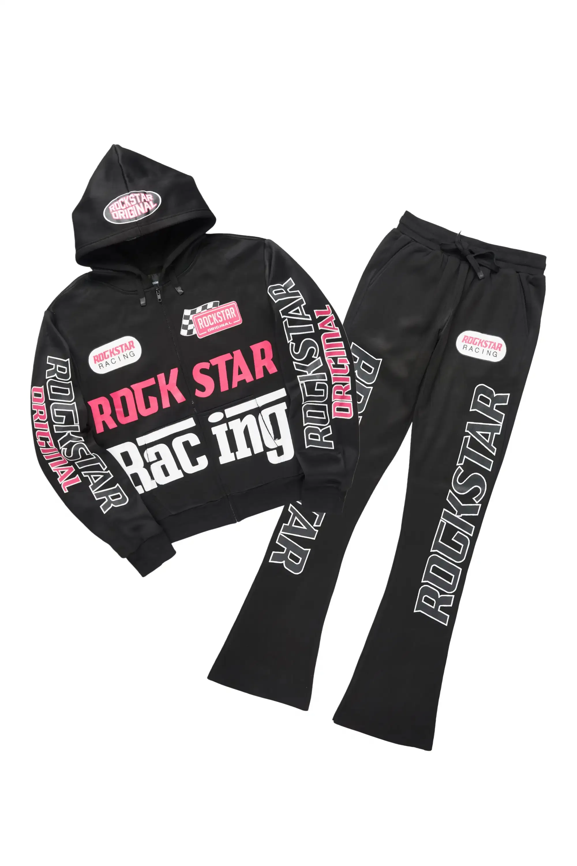 Tarie Black Zip Up Super Stacked Track Set sold by Rockstar Original product image thumbnail 3