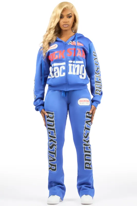 Tarie Royal Blue Zip Up Super Stacked Track Set sold by Rockstar Original