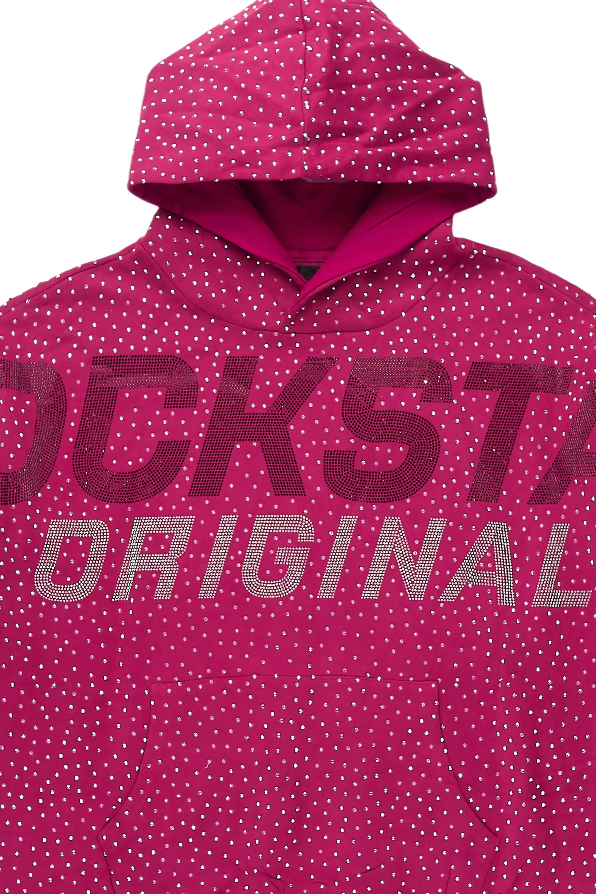 Roshanda Hot Pink Rhinestone Hoodie sold by Rockstar Original product image thumbnail 2