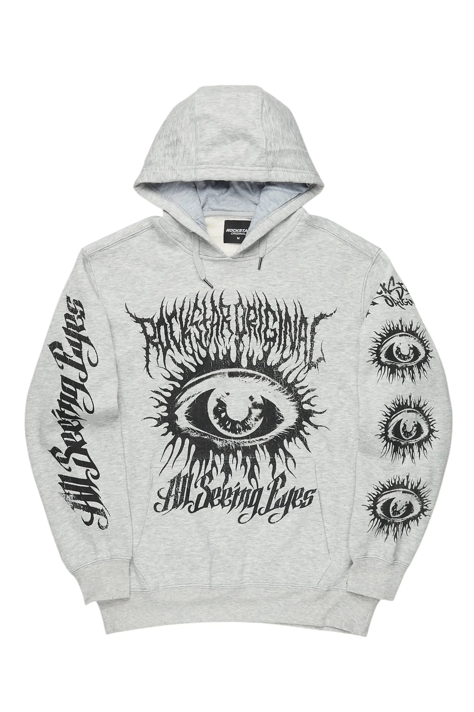 All Seeing Eyes Heather Grey Graphic Relaxed Hoodie sold by Rockstar Original