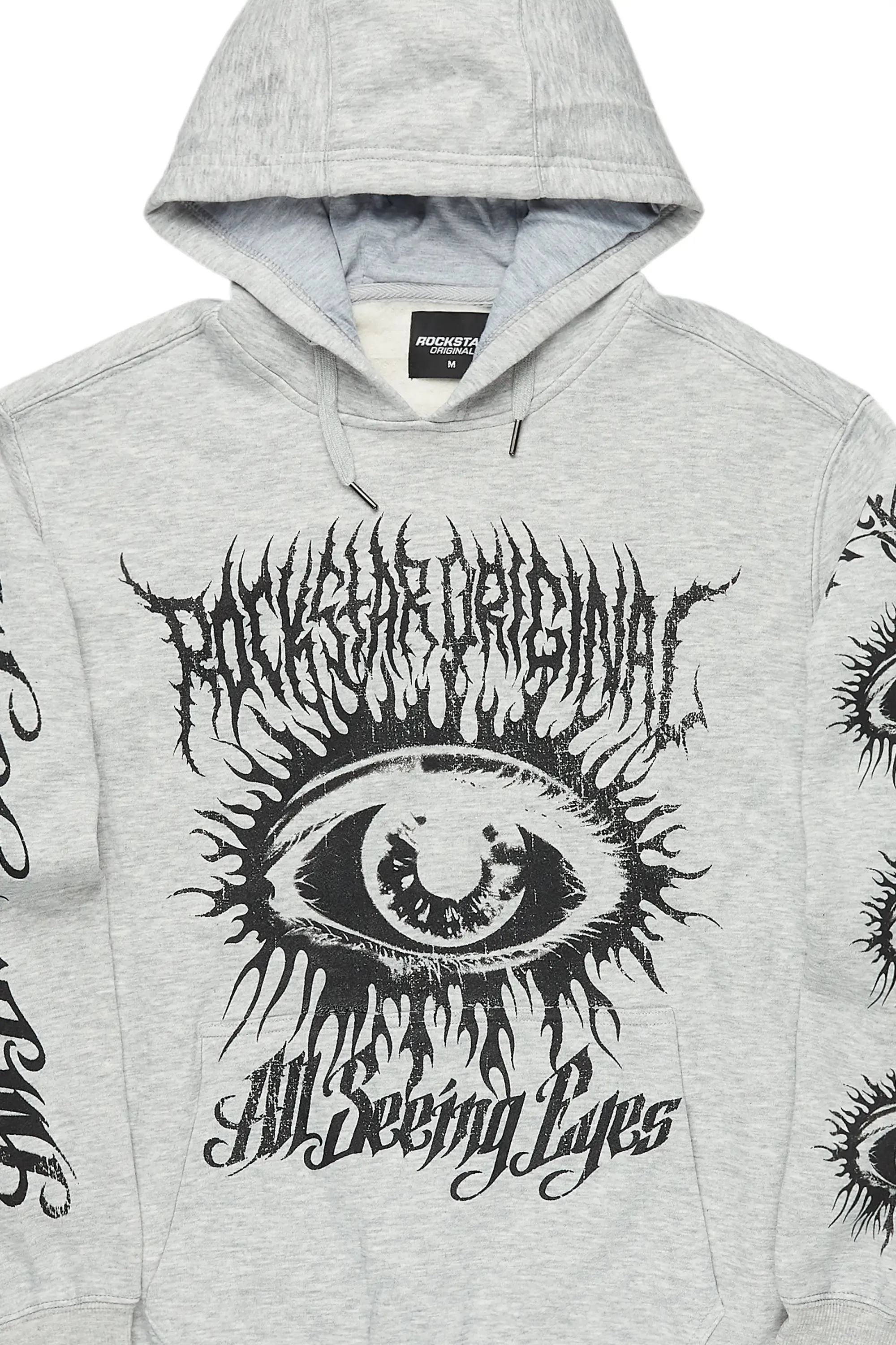 All Seeing Eyes Heather Grey Graphic Relaxed Hoodie sold by Rockstar Original product image thumbnail 2
