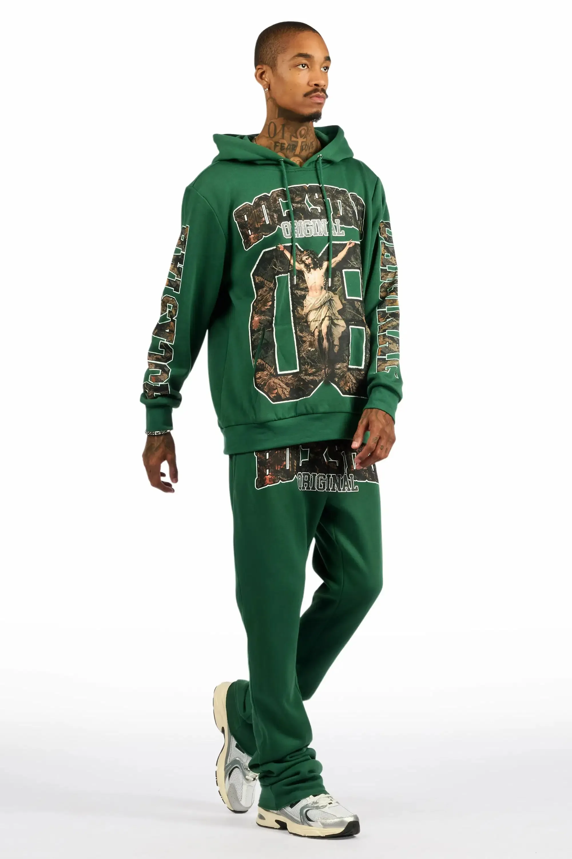 Fields Green Hoodie/Stacked Pant Track Set sold by Rockstar Original product image thumbnail 3