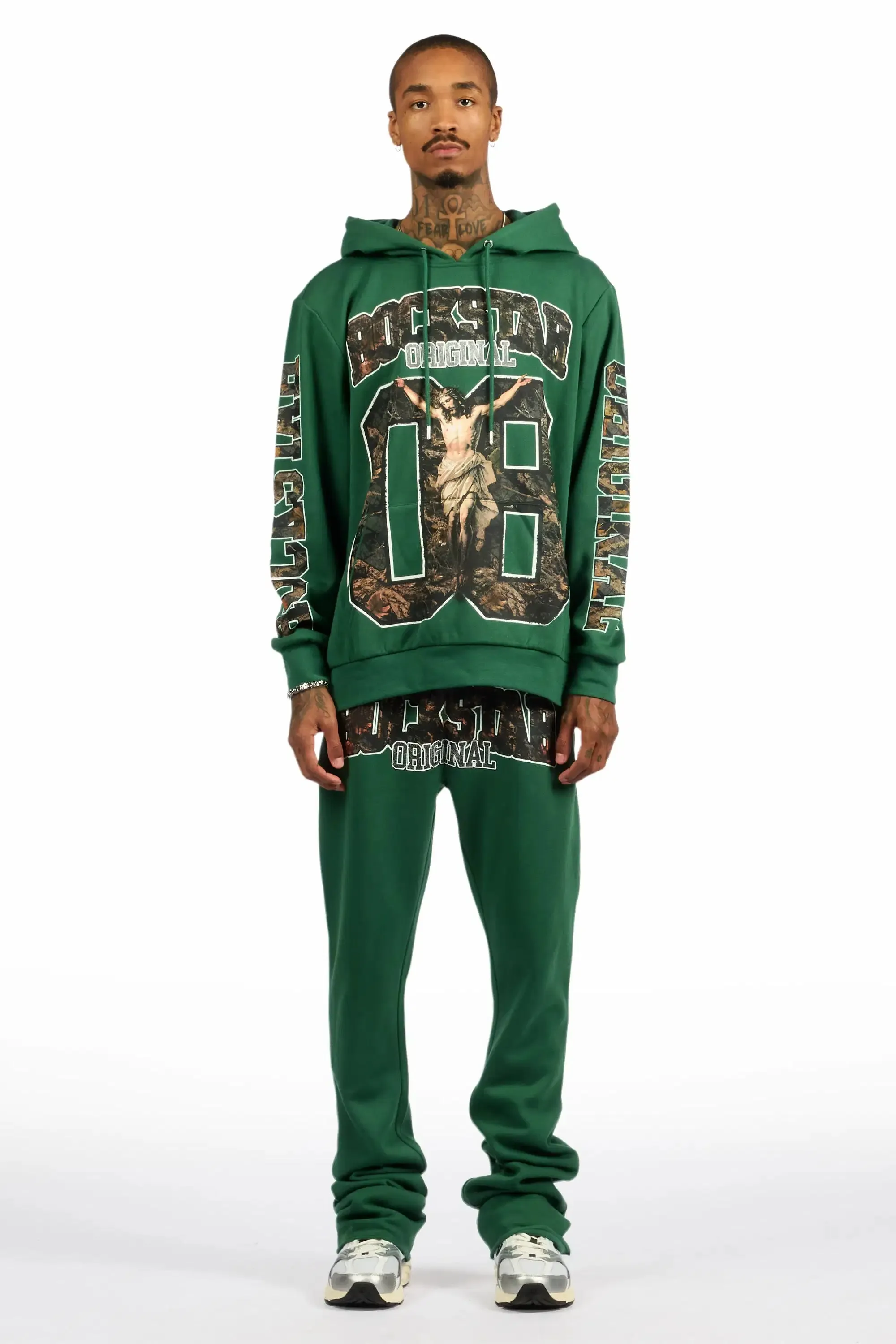 Fields Green Hoodie/Stacked Pant Track Set sold by Rockstar Original product image thumbnail 2