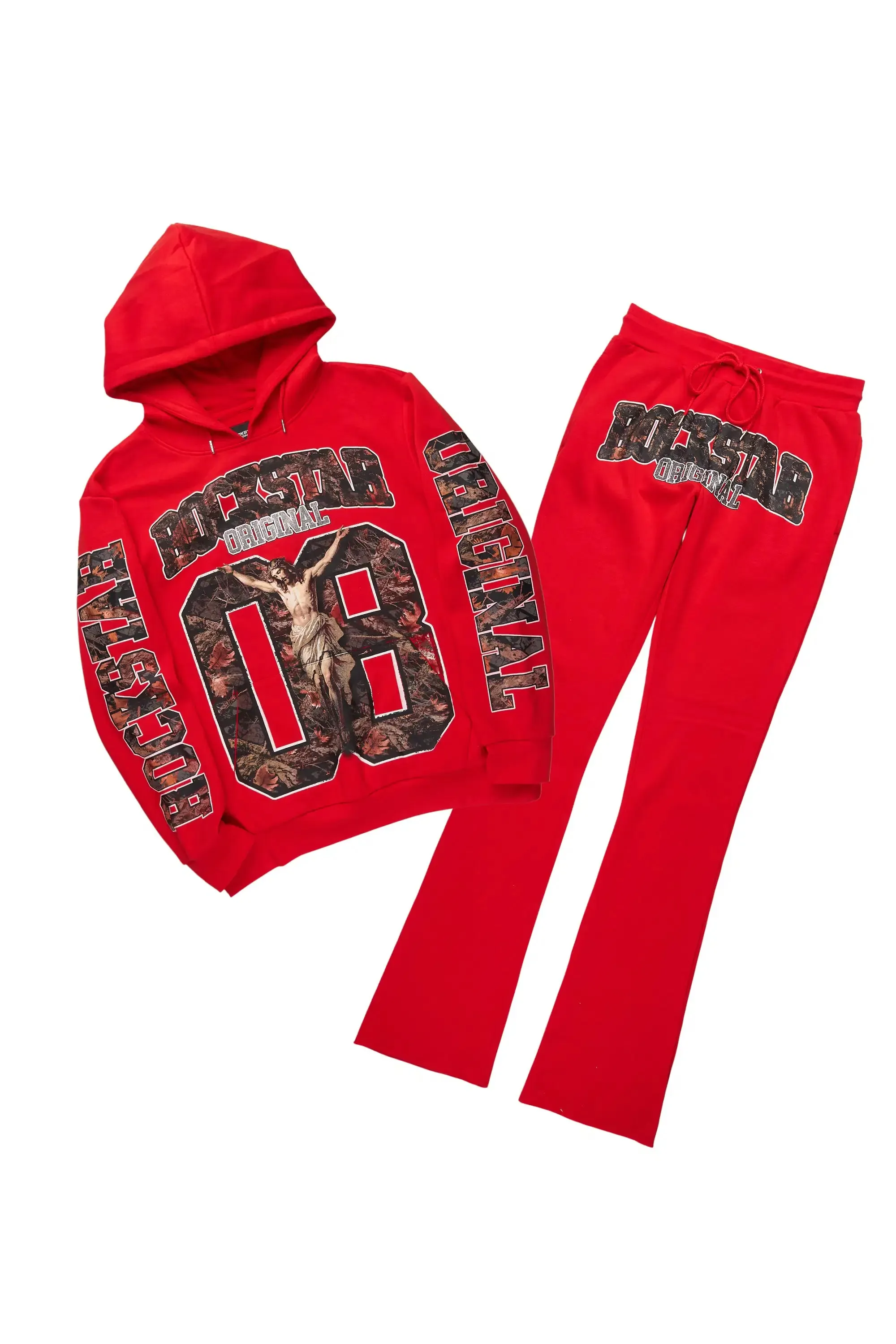 Fields Red Hoodie/Stacked Pant Track Set sold by Rockstar Original