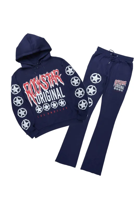 Wizzurd Navy/Red Hoodie Stacked Track Set sold by Rockstar Original