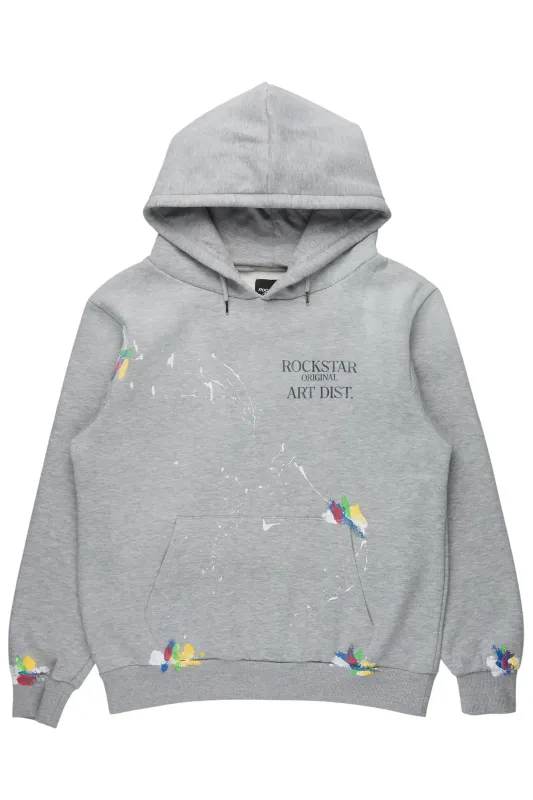 Rockstar Art Dist. Heather Grey Graphic Hoodie made by Rockstar Original