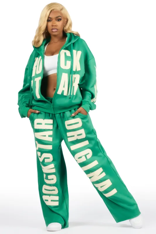 Ashira Green Baggy Fit Zip Up Track Set sold by Rockstar Original