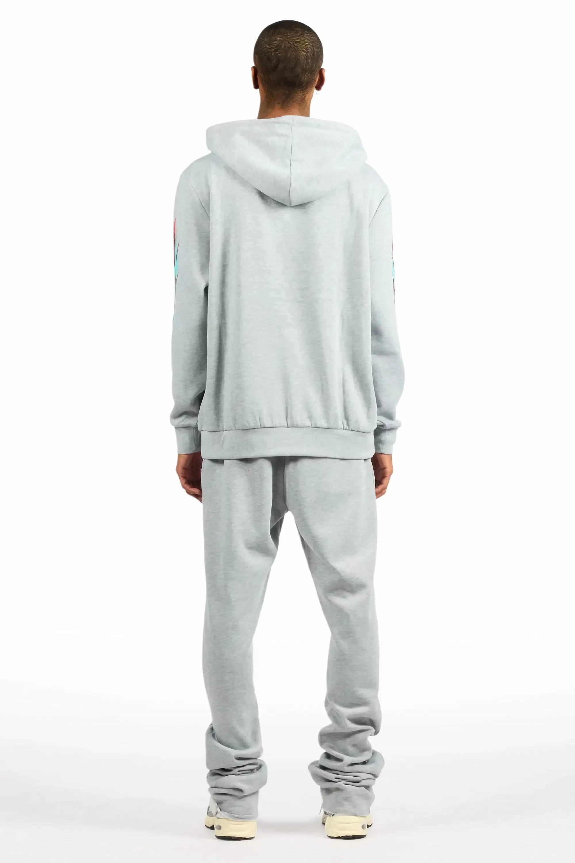 Kruz Heather Grey Hoodie/Stacked Pant Track Set sold by Rockstar Original product image thumbnail 4