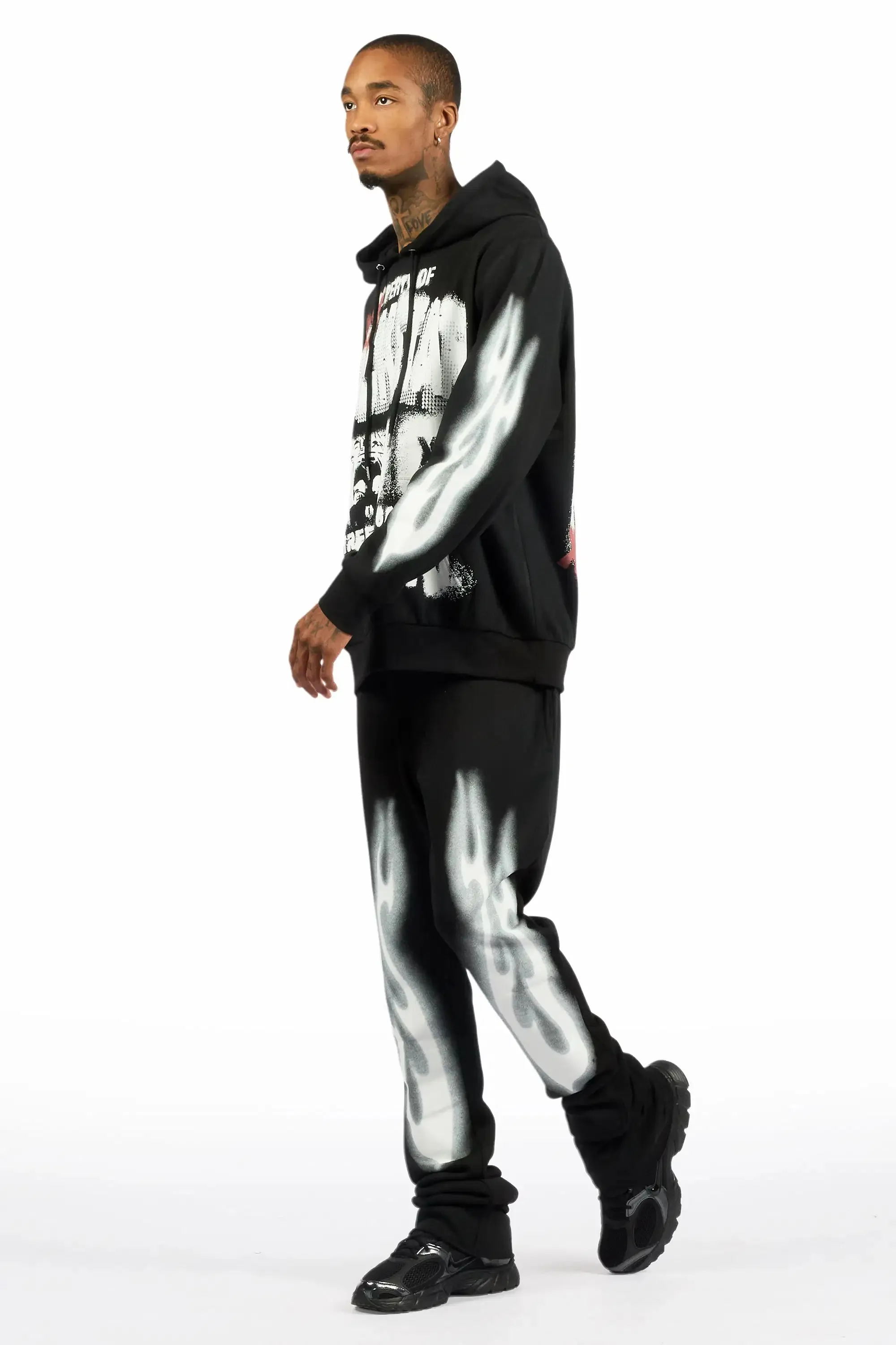 Kyo Black Hoodie Stacked Track Set sold by Rockstar Original product image thumbnail 5