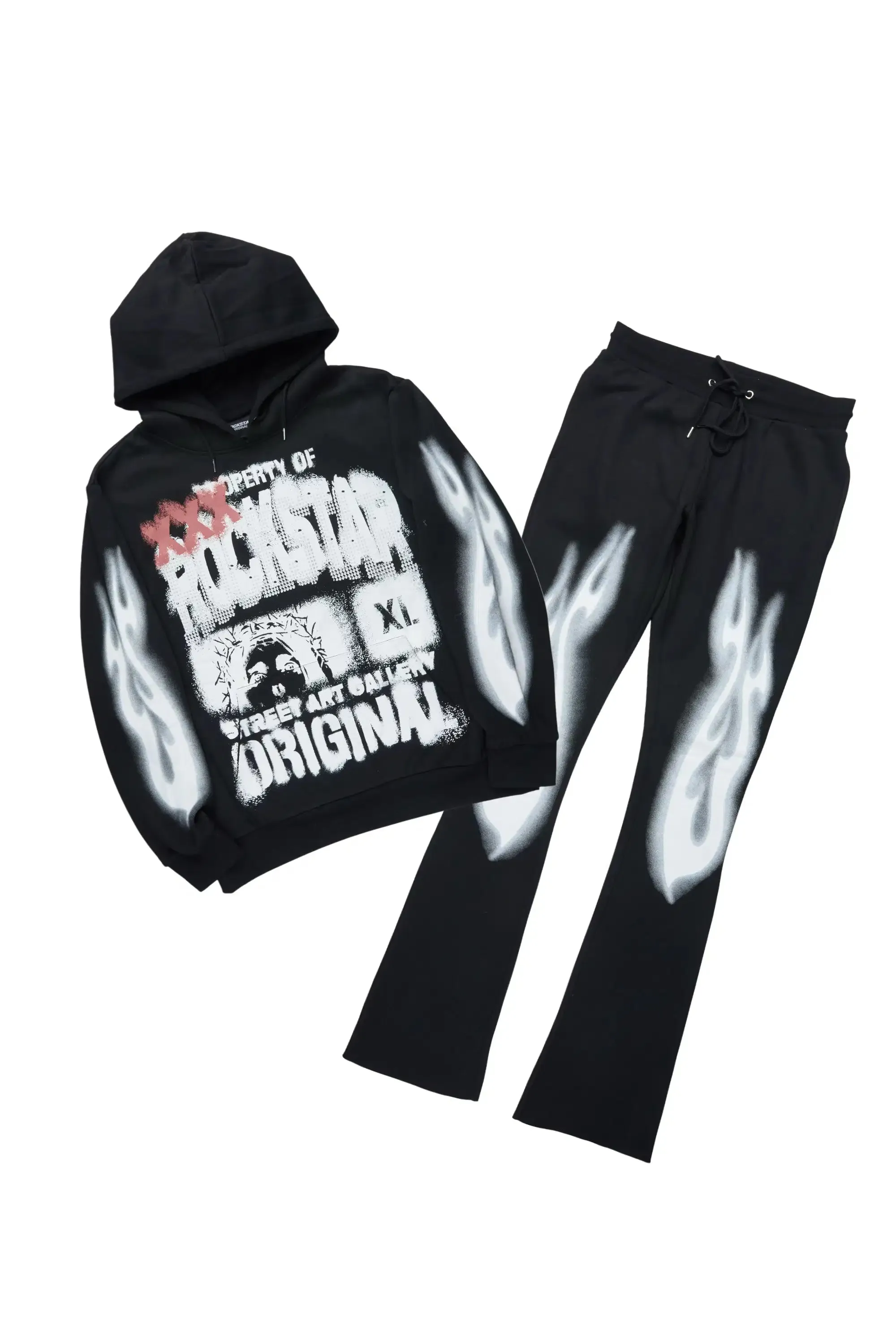 Kyo Black Hoodie Stacked Track Set sold by Rockstar Original
