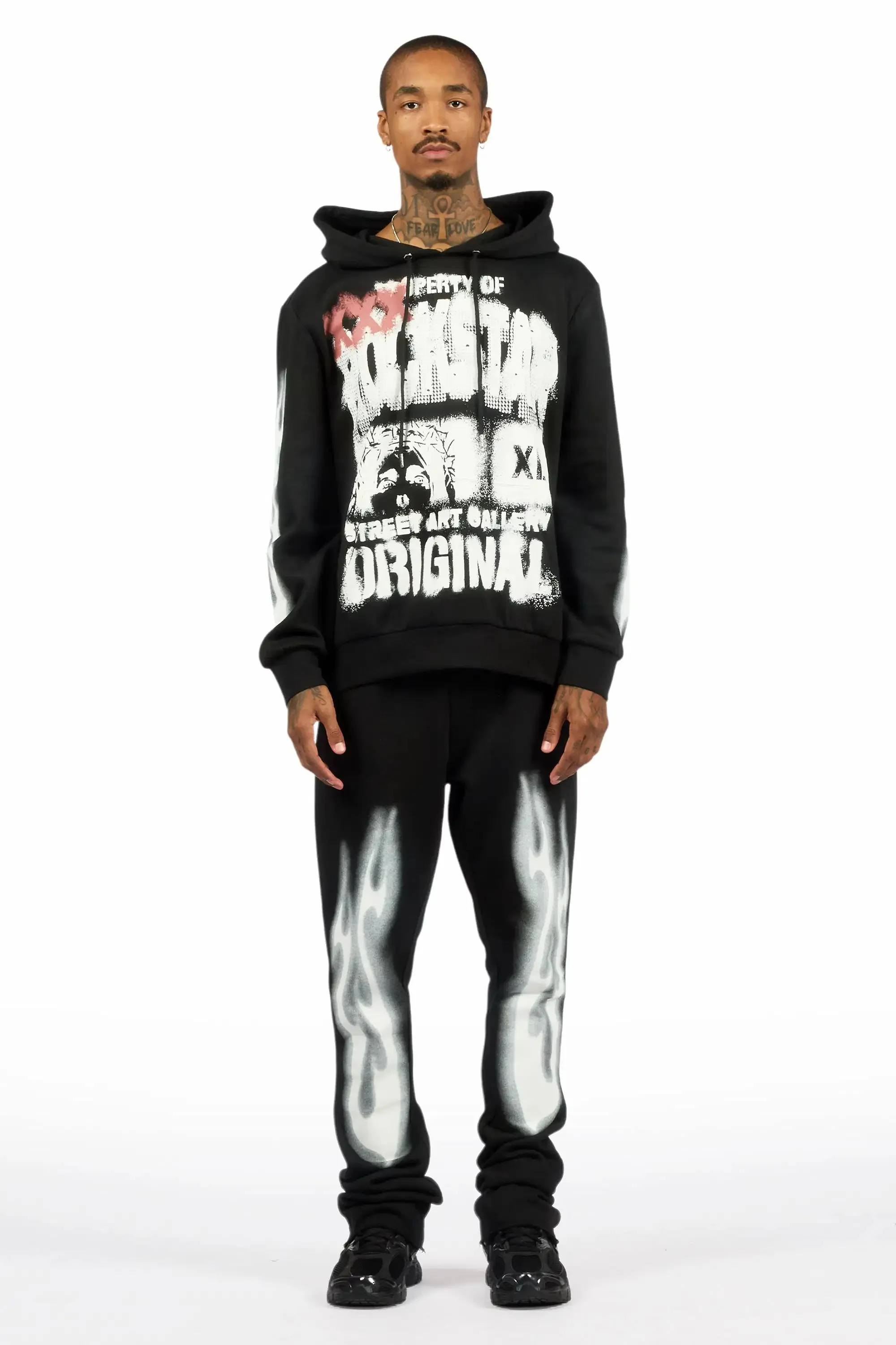 Kyo Black Hoodie Stacked Track Set sold by Rockstar Original product image thumbnail 2