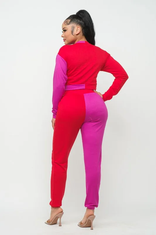 Aretha Red/Pink Lounge Track Set sold by Rockstar Original product image thumbnail 4