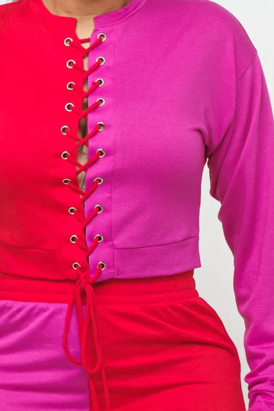 Aretha Red/Pink Lounge Track Set sold by Rockstar Original product image thumbnail 5