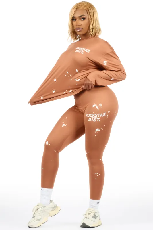 Living For It Mocha Long Sleeve Legging Set sold by Rockstar Original