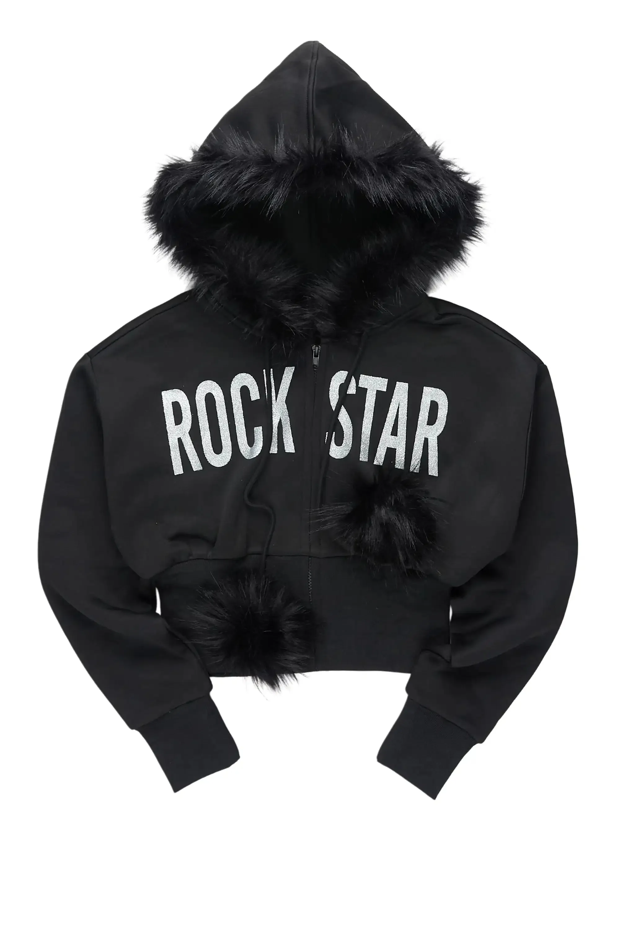 Felecia Black Zip Up Hoodie With Fur Hood sold by Rockstar Original product image thumbnail 3