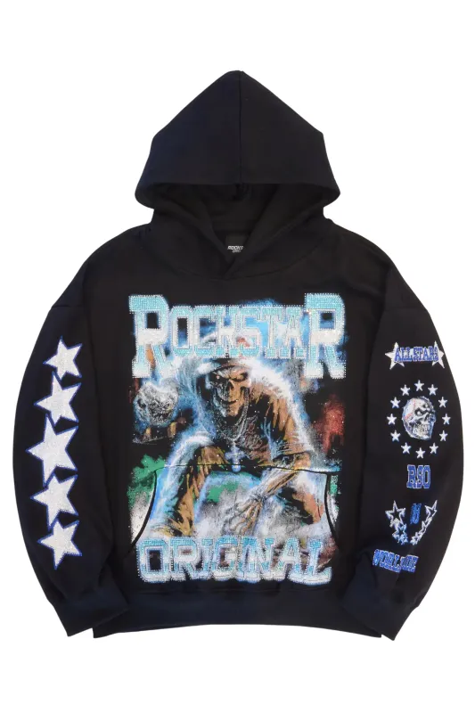 Jazzmin Black Rhinestone Hoodie sold by Rockstar Original