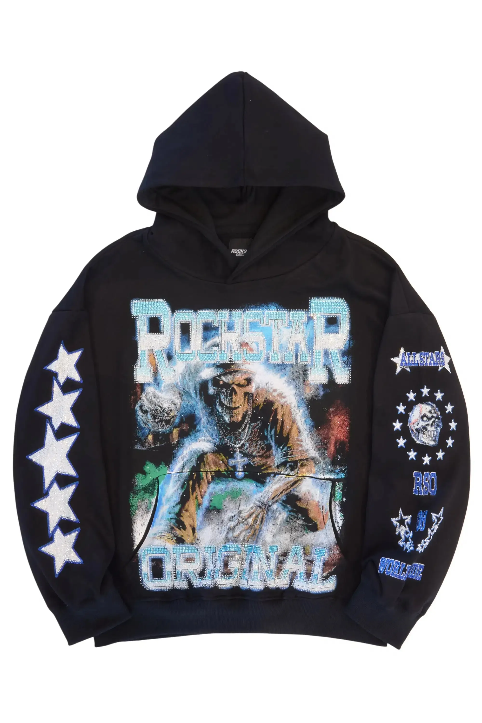 Jazzmin Black Rhinestone Hoodie sold by Rockstar Original