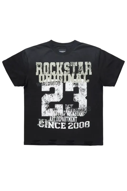 Kyvaris Black Oversized Graphic T-Shirt sold by Rockstar Original