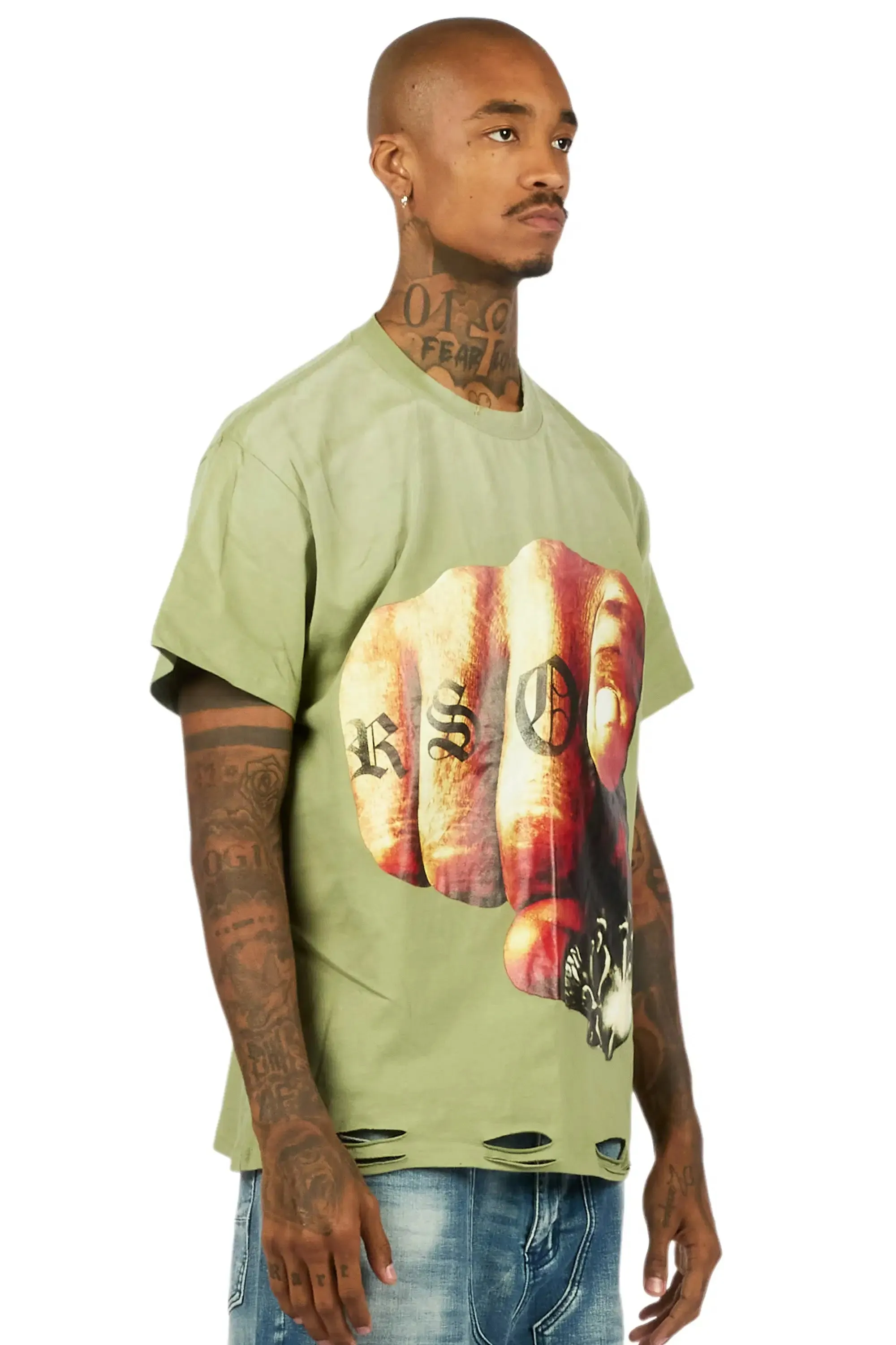 Xayon Green Oversized Graphic T-Shirt sold by Rockstar Original product image thumbnail 4