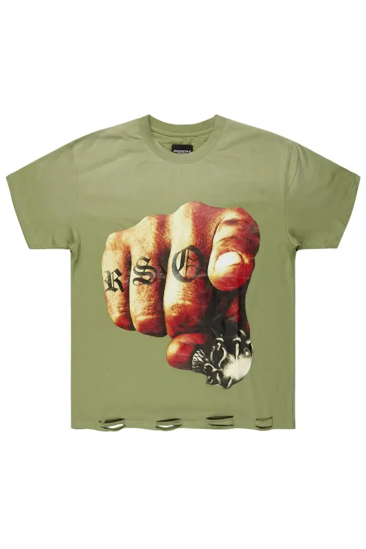 Xayon Green Oversized Graphic T-Shirt sold by Rockstar Original