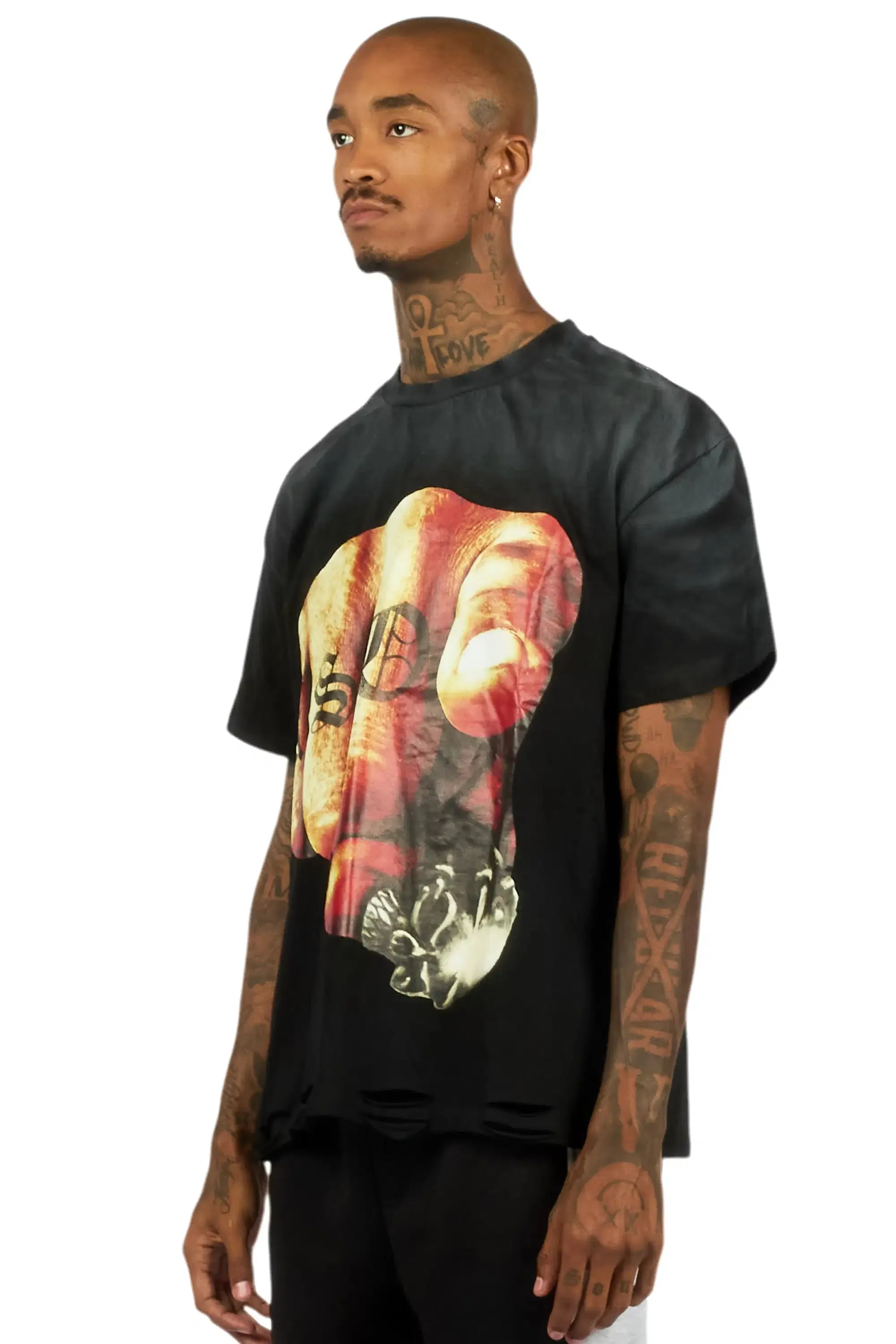 Xayon Black Oversized Graphic T-Shirt sold by Rockstar Original product image thumbnail 5