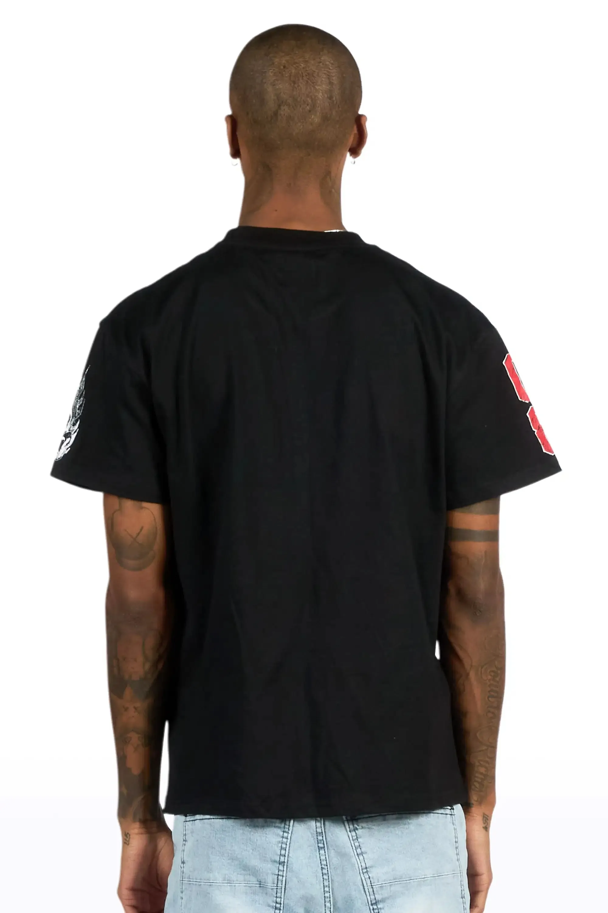 Jesus Black/Red Oversized Graphic T-Shirt sold by Rockstar Original product image thumbnail 4