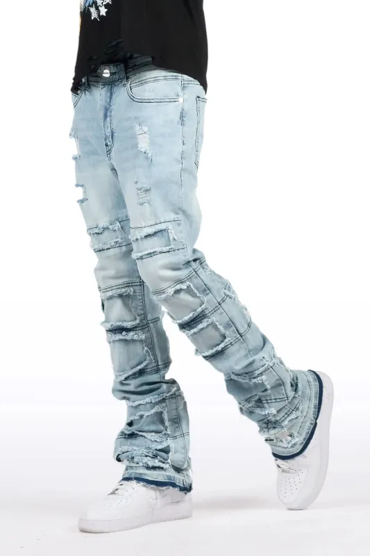 Vasco Blue Stacked Flare Jean sold by Rockstar Original