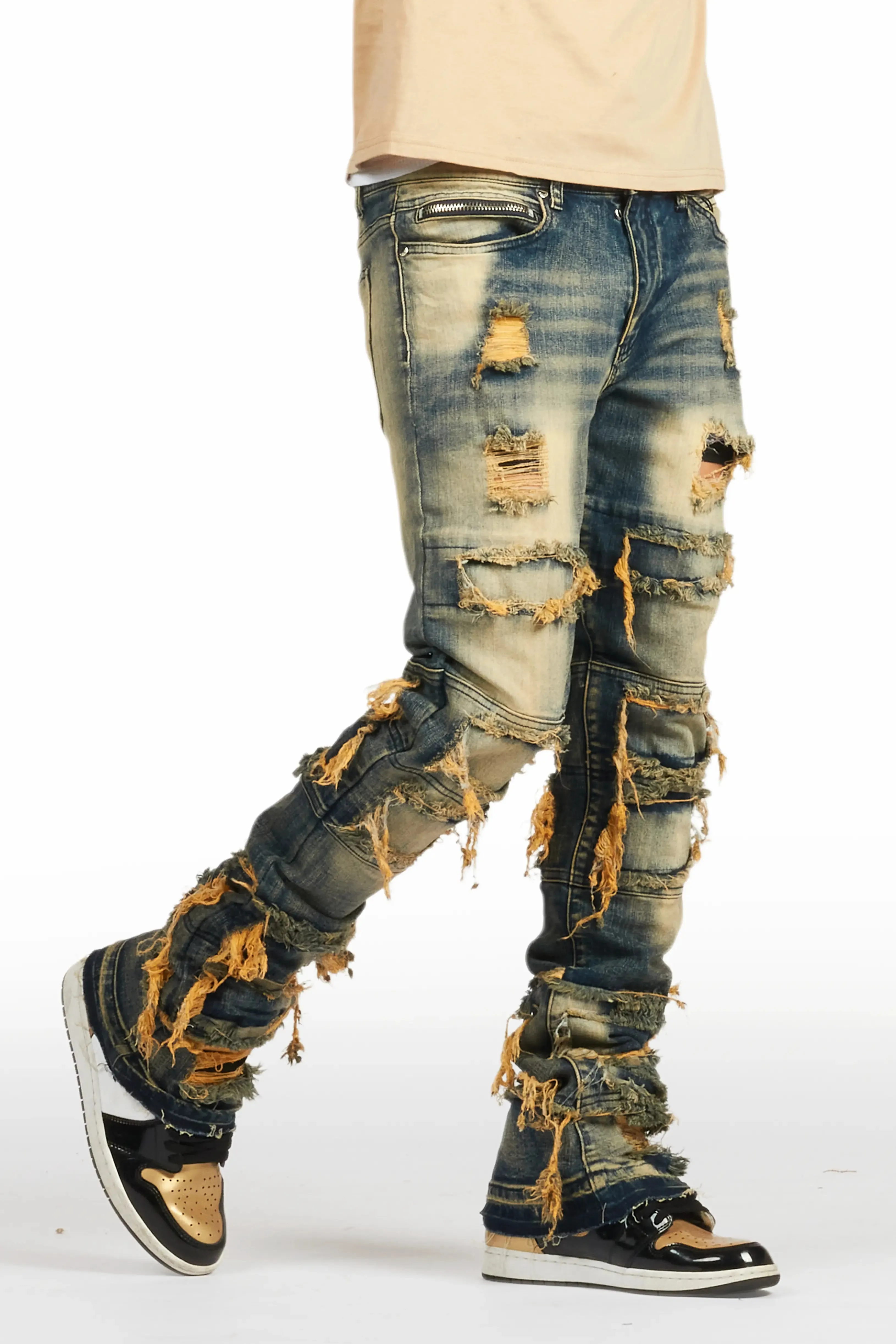 Vasco Tint Blue Stacked Flare Jean sold by Rockstar Original