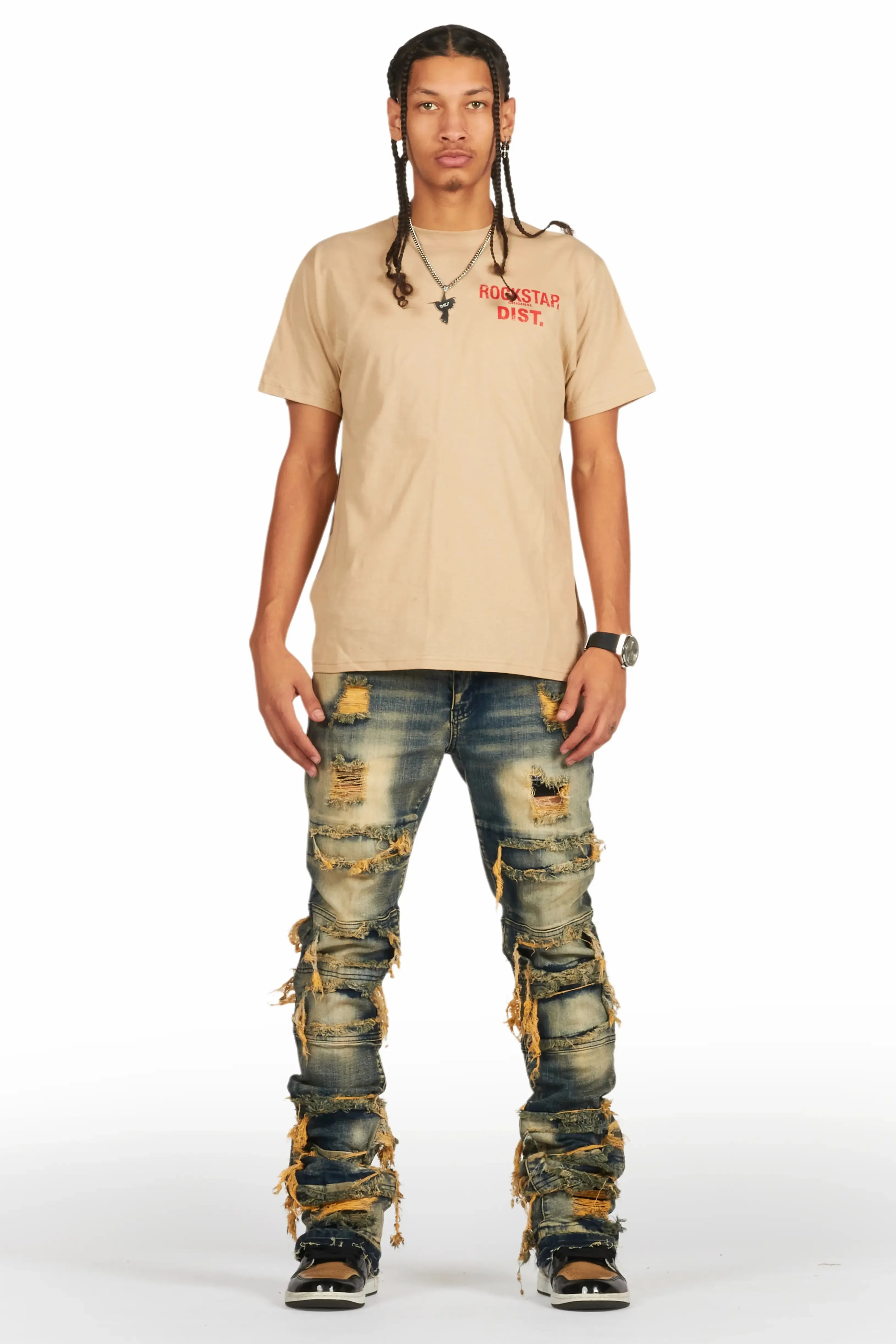 Vasco Tint Blue Stacked Flare Jean sold by Rockstar Original product image thumbnail 3