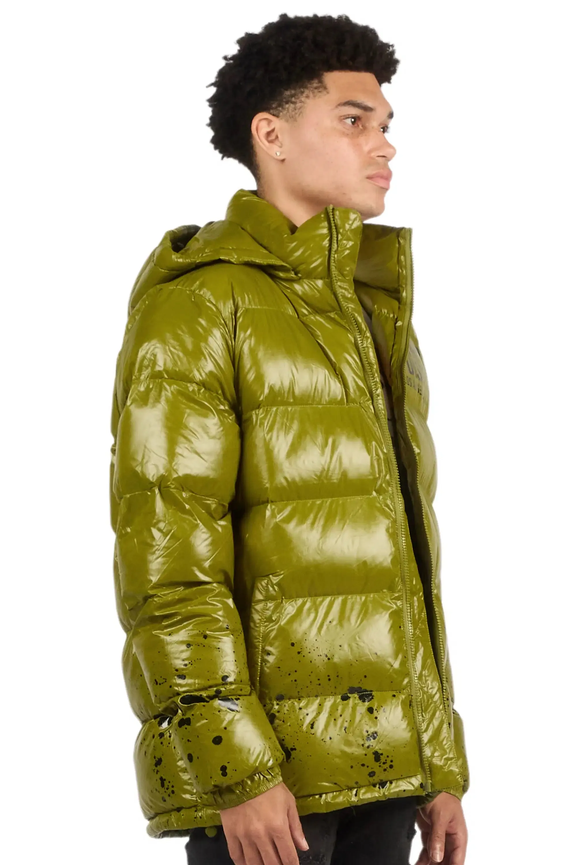 Raffer Olive Heavy Puffer Jacket sold by Rockstar Original product image thumbnail 4