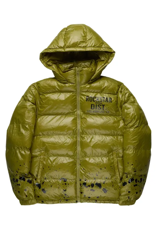 Raffer Olive Heavy Puffer Jacket sold by Rockstar Original