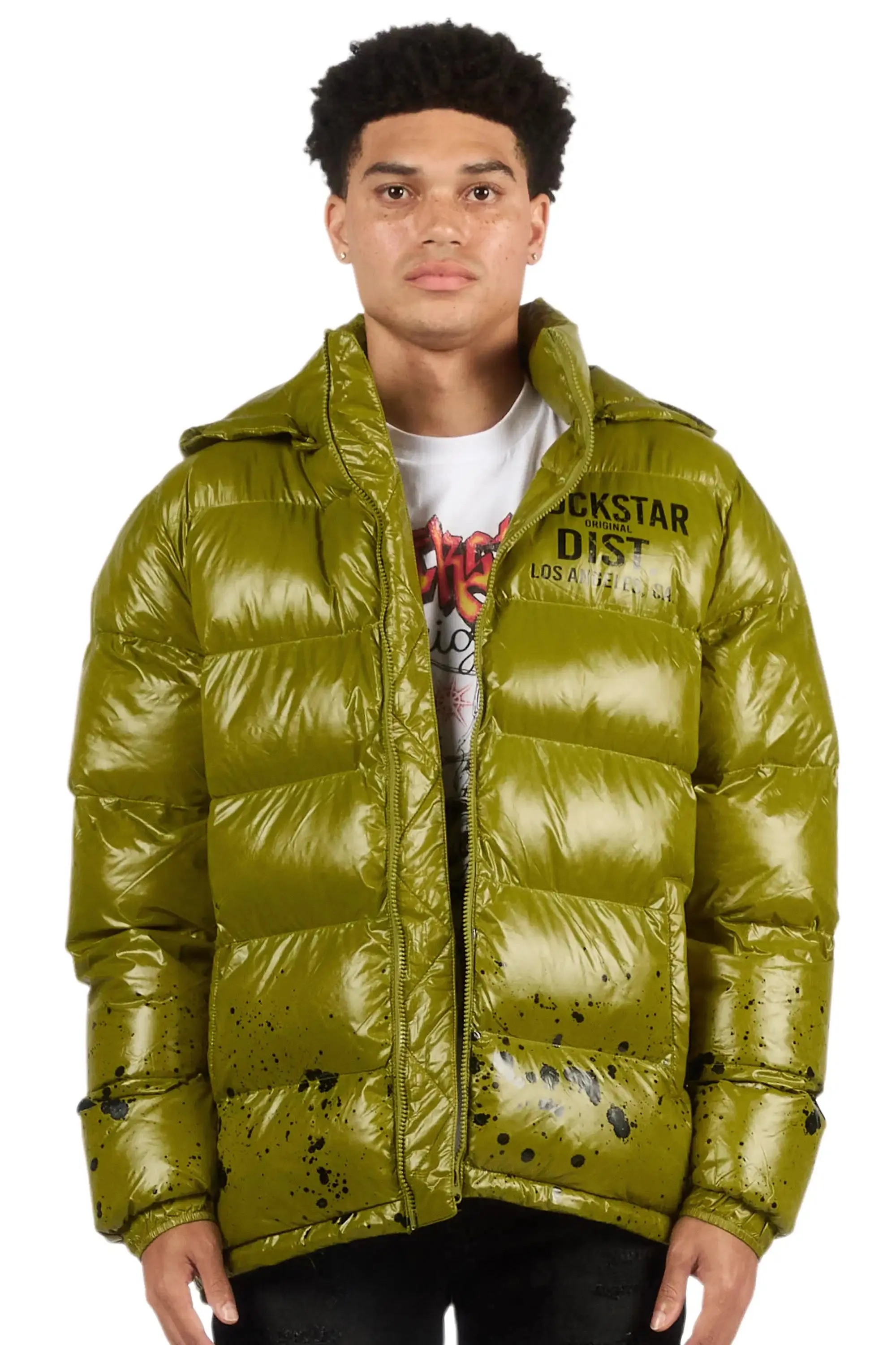 Raffer Olive Heavy Puffer Jacket sold by Rockstar Original product image thumbnail 2